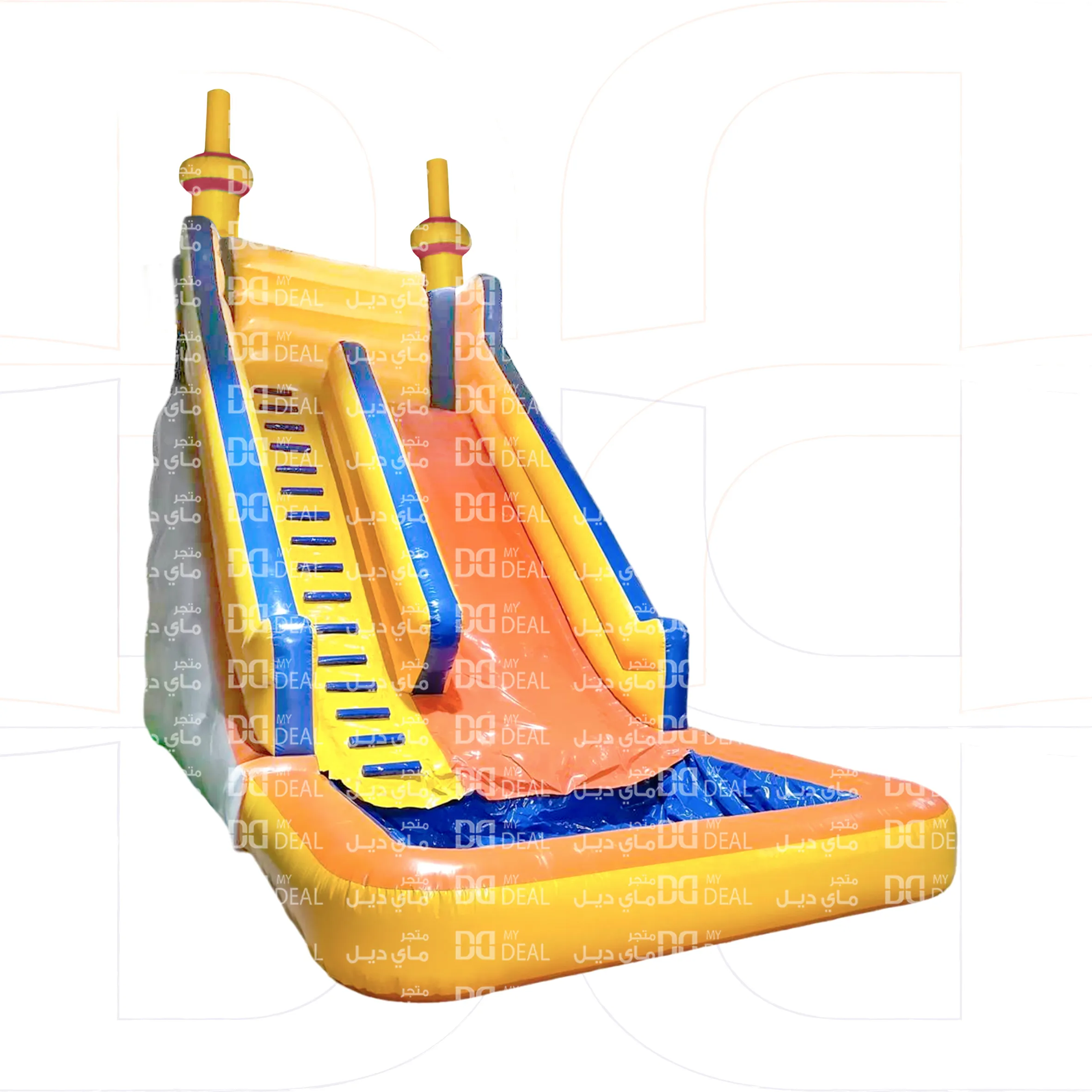 زحليقه مائية مع سلم وحوض مسبح 8 * 4 * 8 متر 