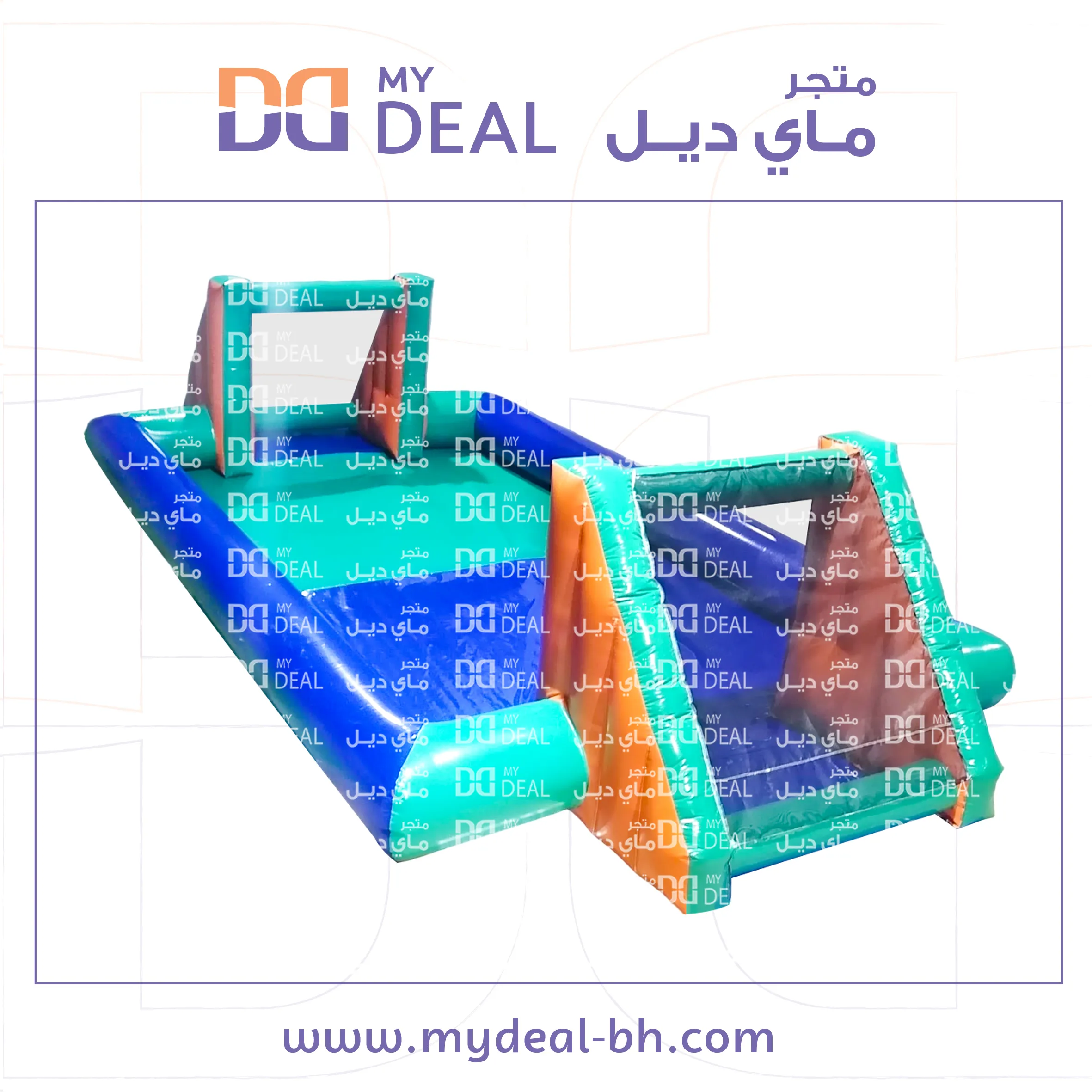 ملعب صابوني 8 في 4 أرضية لون أخضر وأزرق