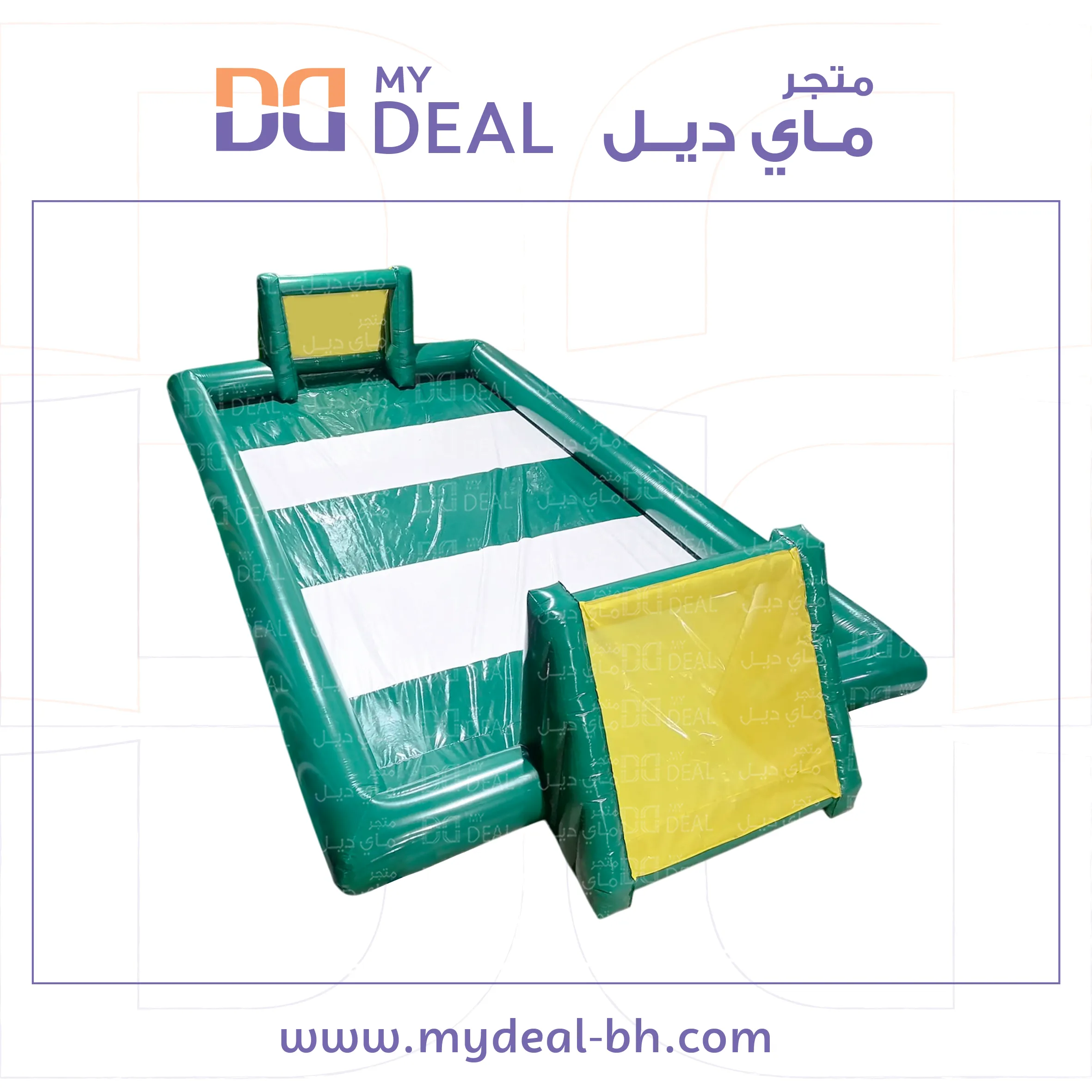 ملعب صابوني لون اخضر وابيض 12*6 متر