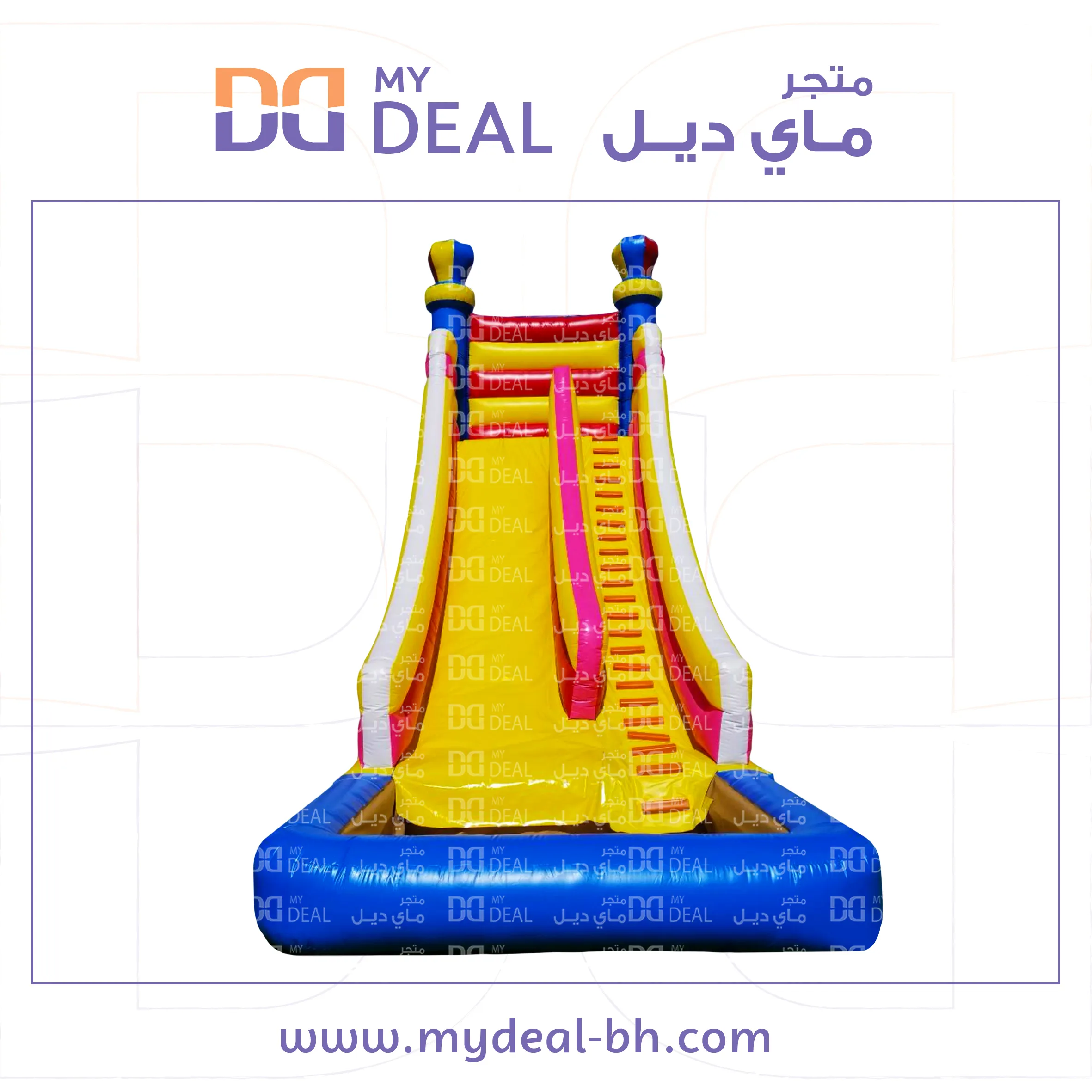 زحليقة كبيرة مع حوض مائي وسلم طول 9 متر عرض 4 متر ارتفاع 9 متر