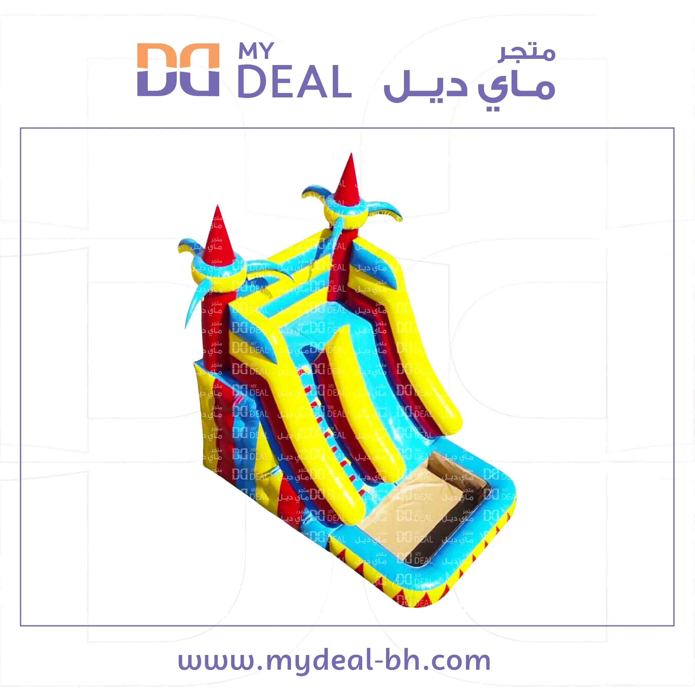 زحليقه مع مسبح مائي وسلم ومساكات يد واعمدة مشجرة 6×4×5 متر