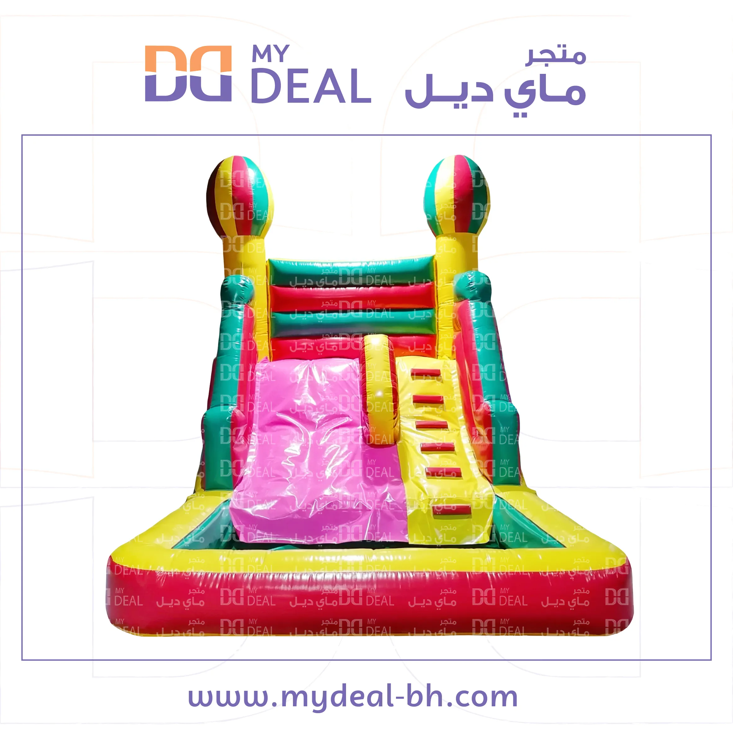 زحليقة مائية مع حوض وسلم الطول ٤.٥٠ متر العرض ٣.٦٠ متر الارتفاع ٣.٥٠ م