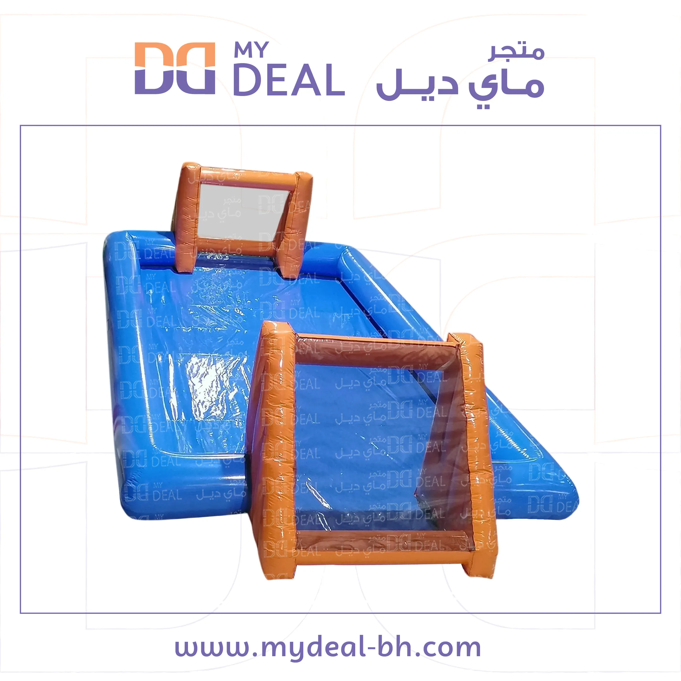 ملعب صابوني بأرضية زرقاء واقوال برتقالي 10*5 متر