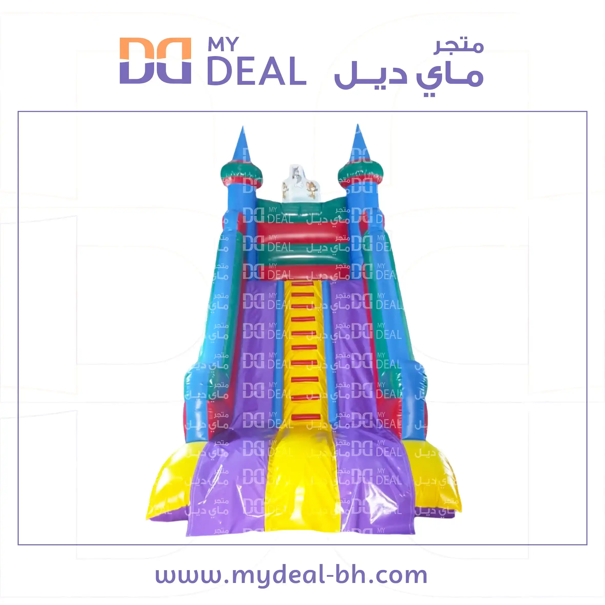 زحليقة هوائية مسارين مع سلم وسط طول ٦ متر  عرض ٣.٣٠ متر ارتفاع ٦ متر