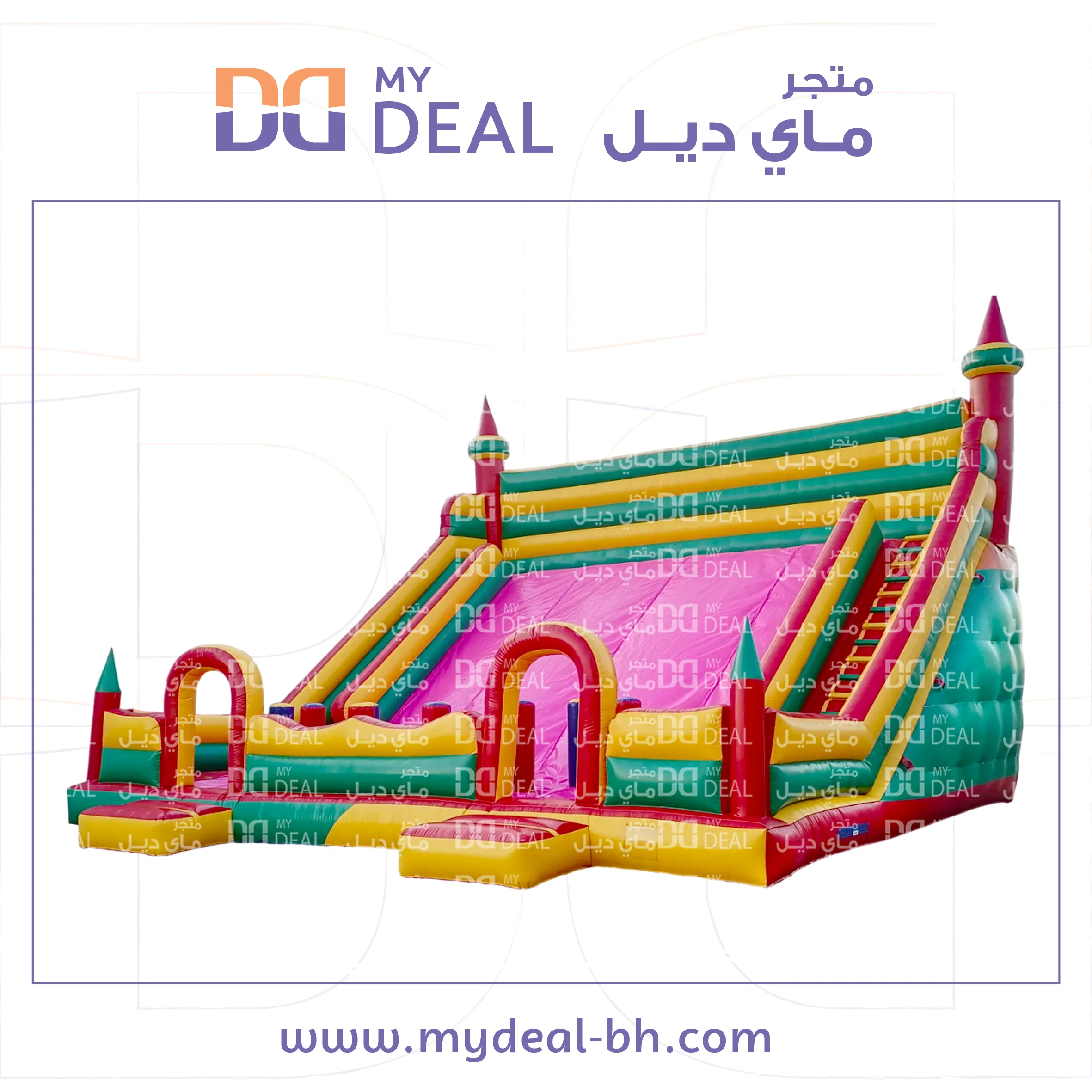 زحليقة هوائية عملاقة مع نطيطة وسلمين و متاهه 10* 10* 8 متر 
