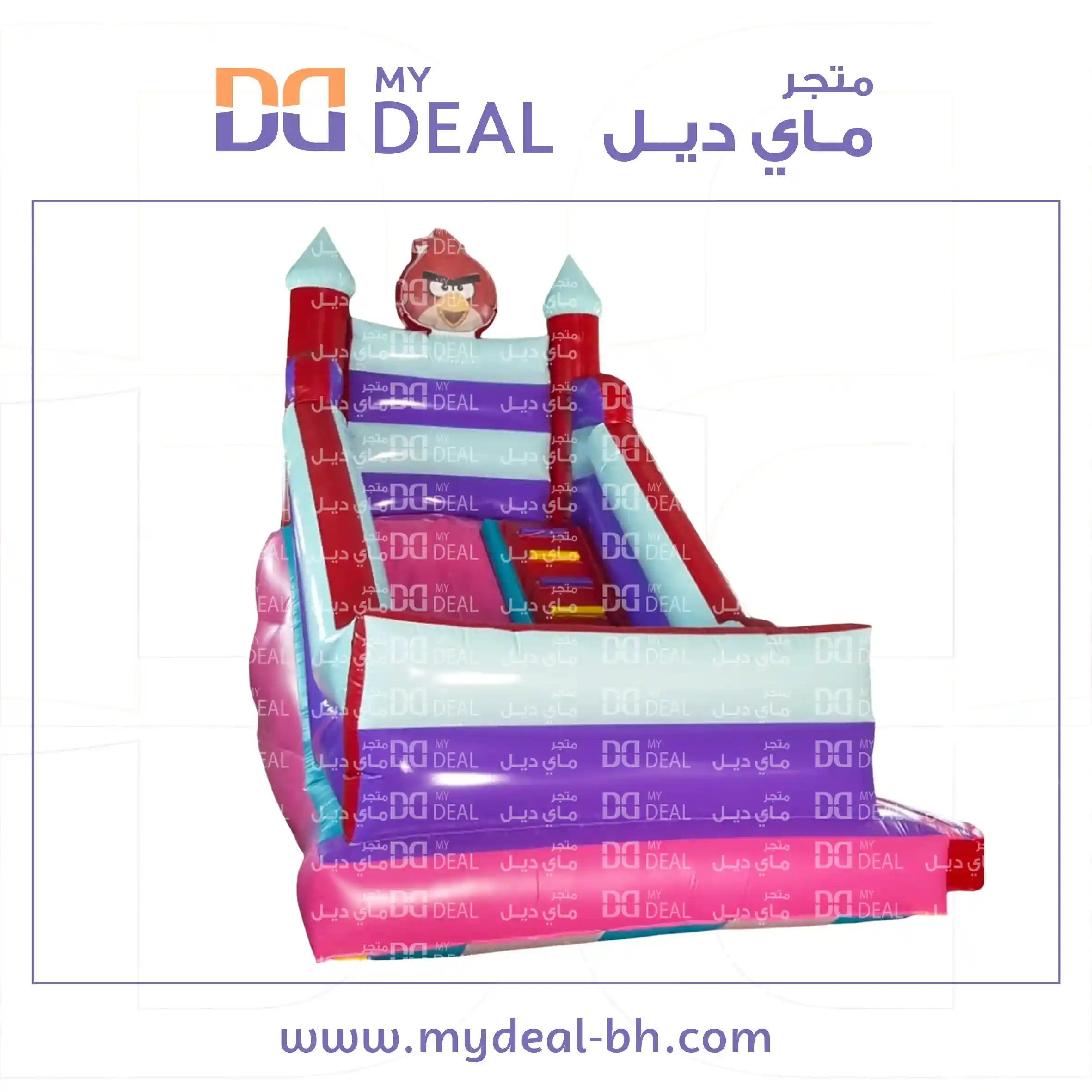 زحليقة هوائية مع سلم وجدار ونطيطة وبوابة طول ٥ متر عرض ٣.٦٠ متر ارتفاع ٤.٥٠ م