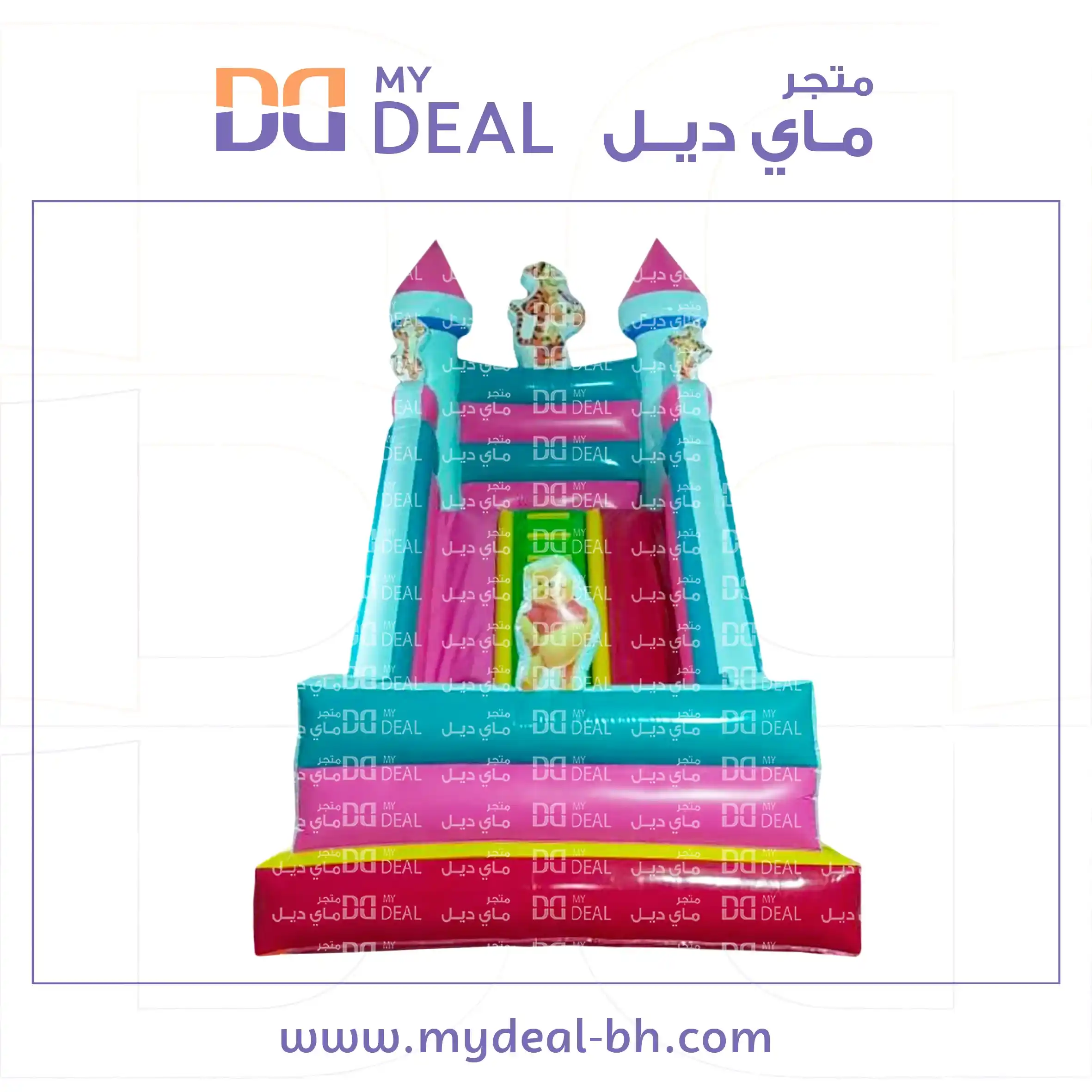 زحليقة ويني الهوائية مسارين مع سلم وسط وجدار 6*4*6 متر