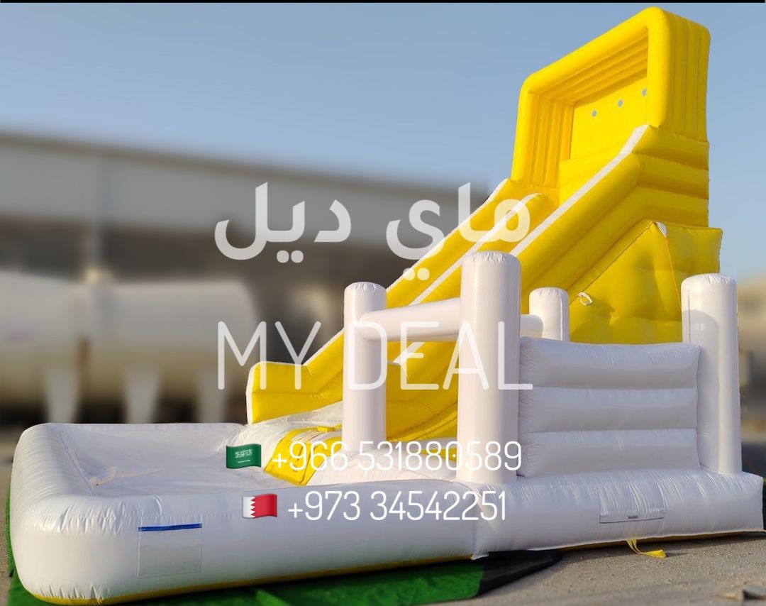 زحليقة مائية مع نطيطة ومسبح كبير 9×7×7 متر