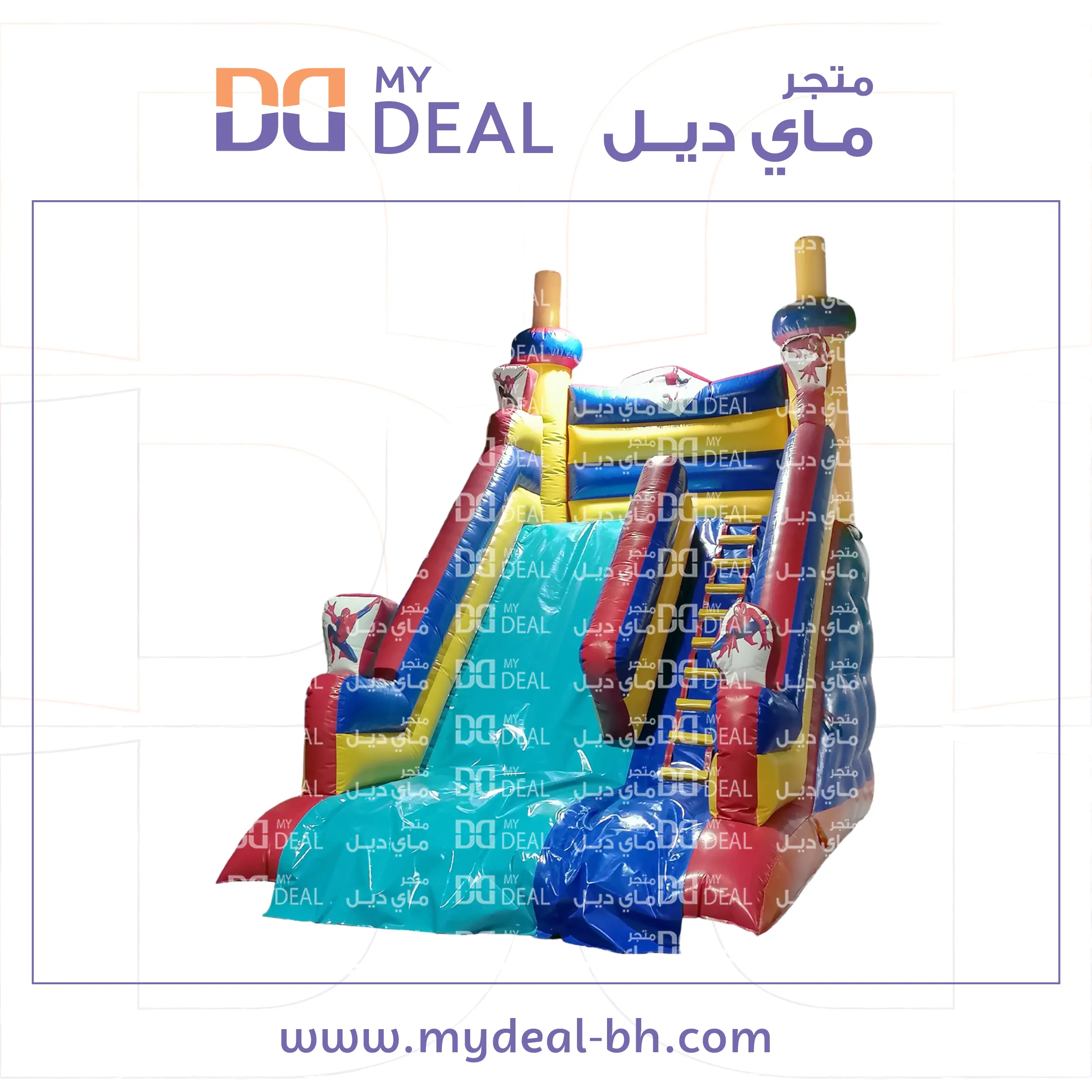 زحليقة هوائية مع مساكات يد وسلم 6 * 4 * 6 متر