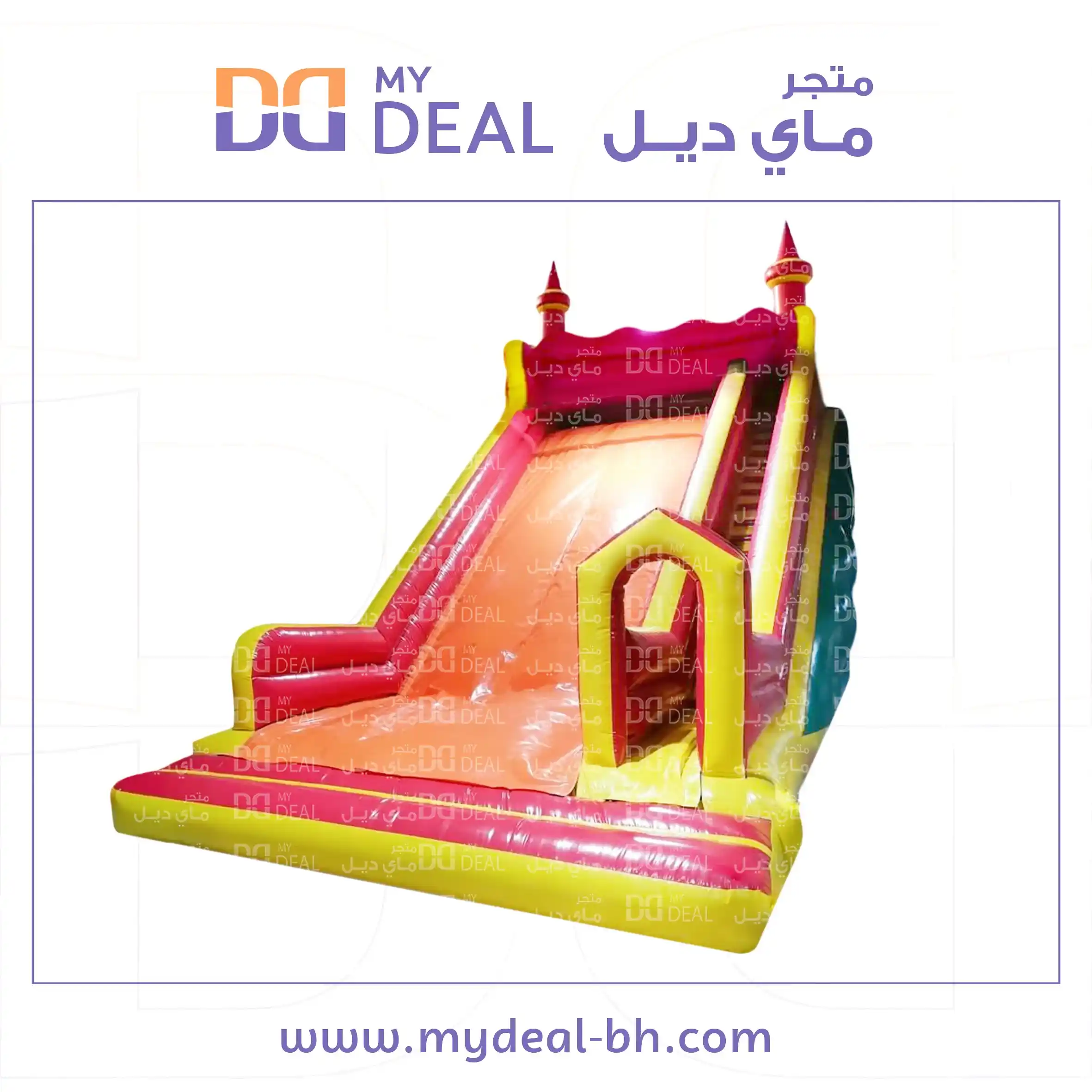 زحليقة هوائية طول ٩ متر عرض ٥.٢٥ متر ارتفاع ٩ متر مع درج كبير وبوابة