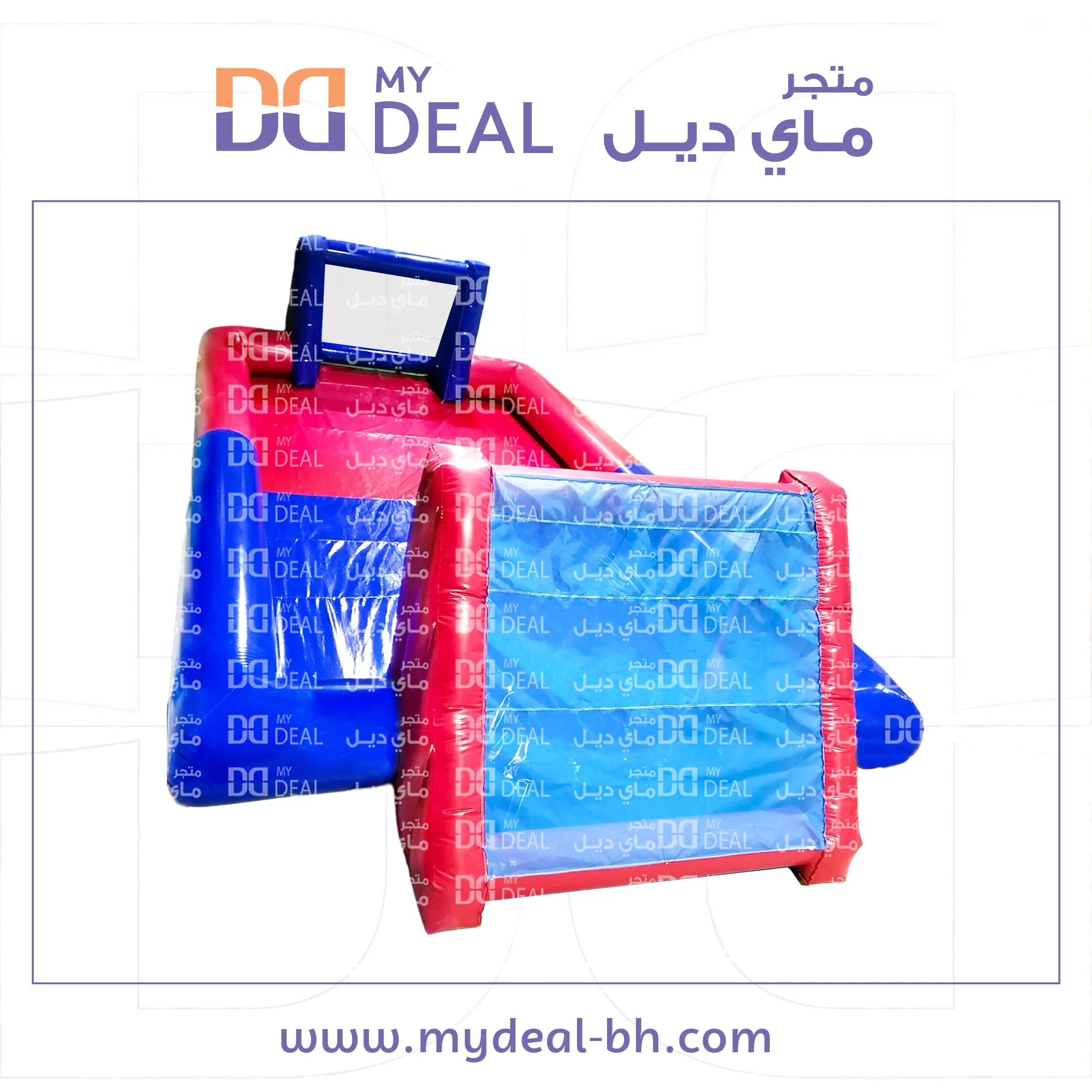 ملعب صابوني طول 10 متر في عرض 5 متر لون أحمر وأزرق
