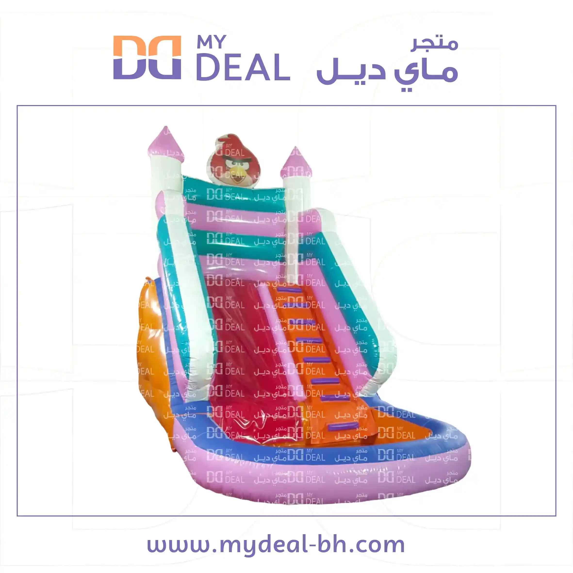 زحليقة مسارين مع سلم وحوض مائي طول ٥.٥٠ متر عرض ٣ متر ارتفاع ٤.٥٠ متر