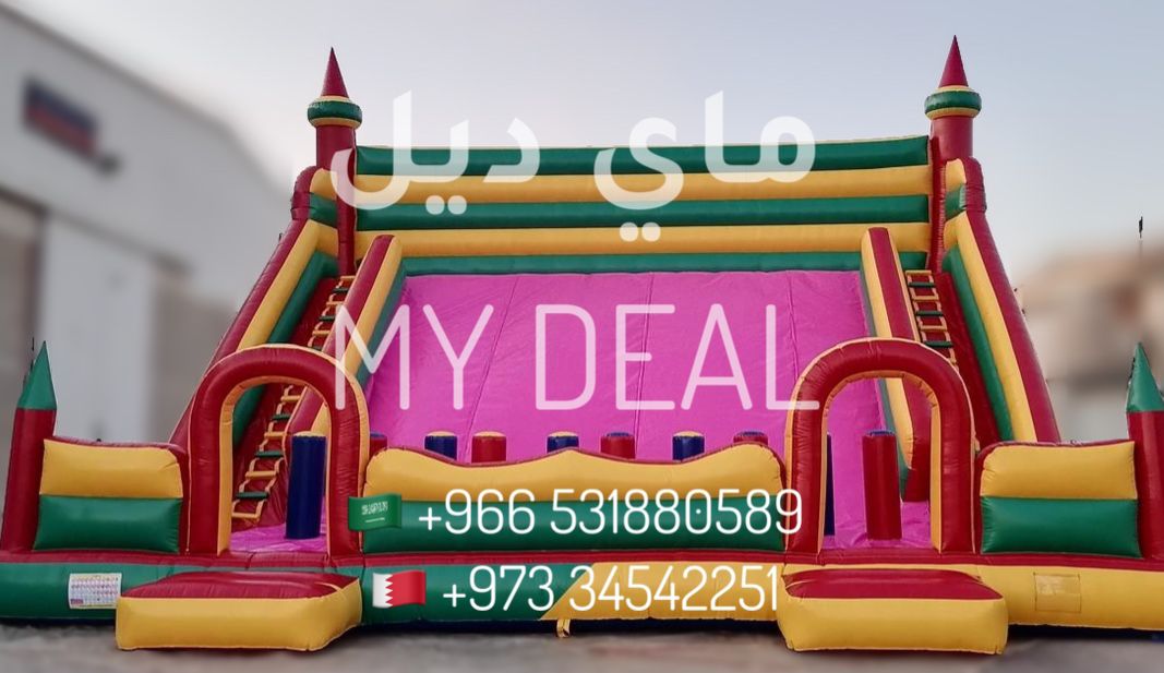 زحليقة هوائية عملاقة مع نطيطة وسلمين و متاهه 10* 10* 8 متر