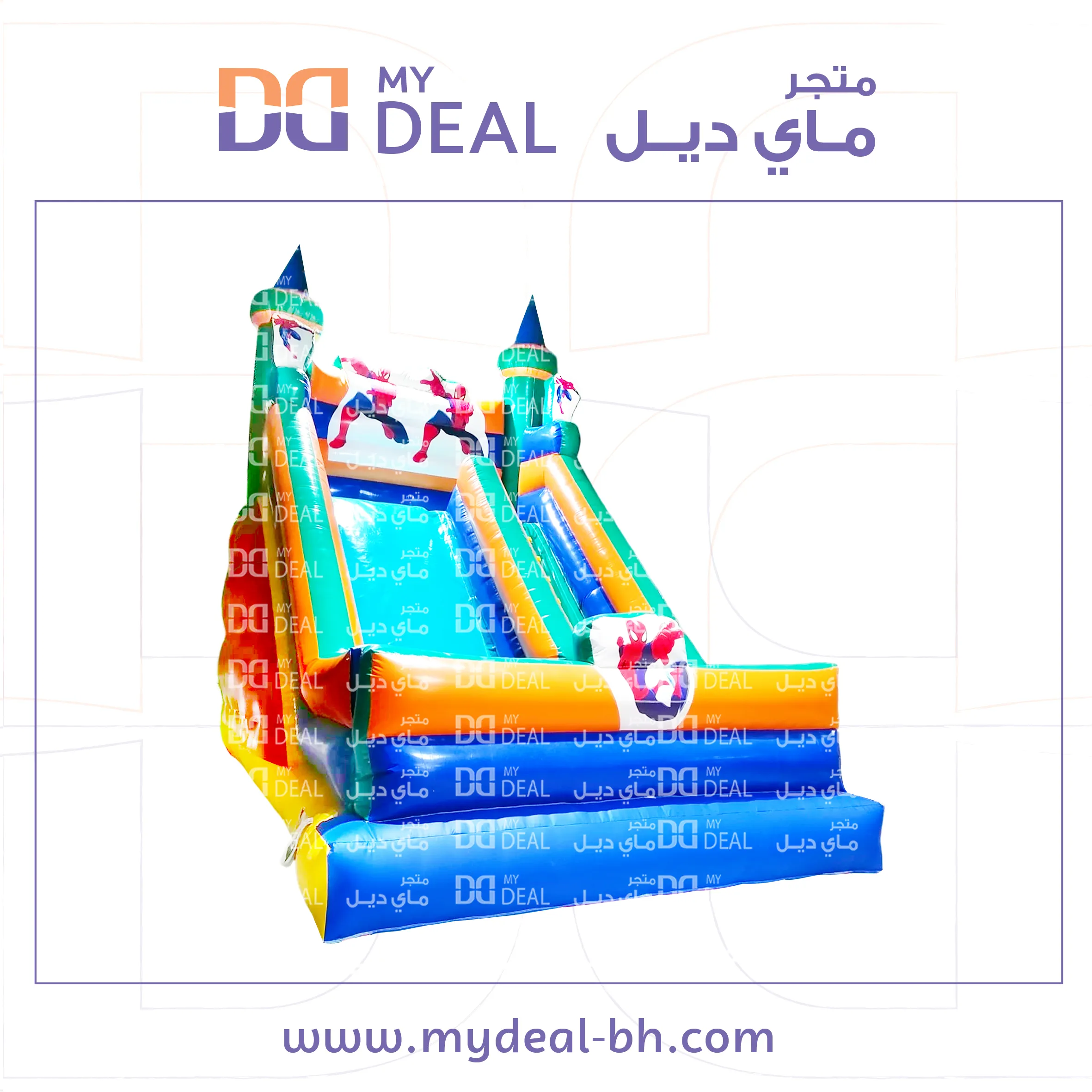 زحليقة هوائية سبايدر مان مع جدار ونطيطة  6*4.50*6 متر