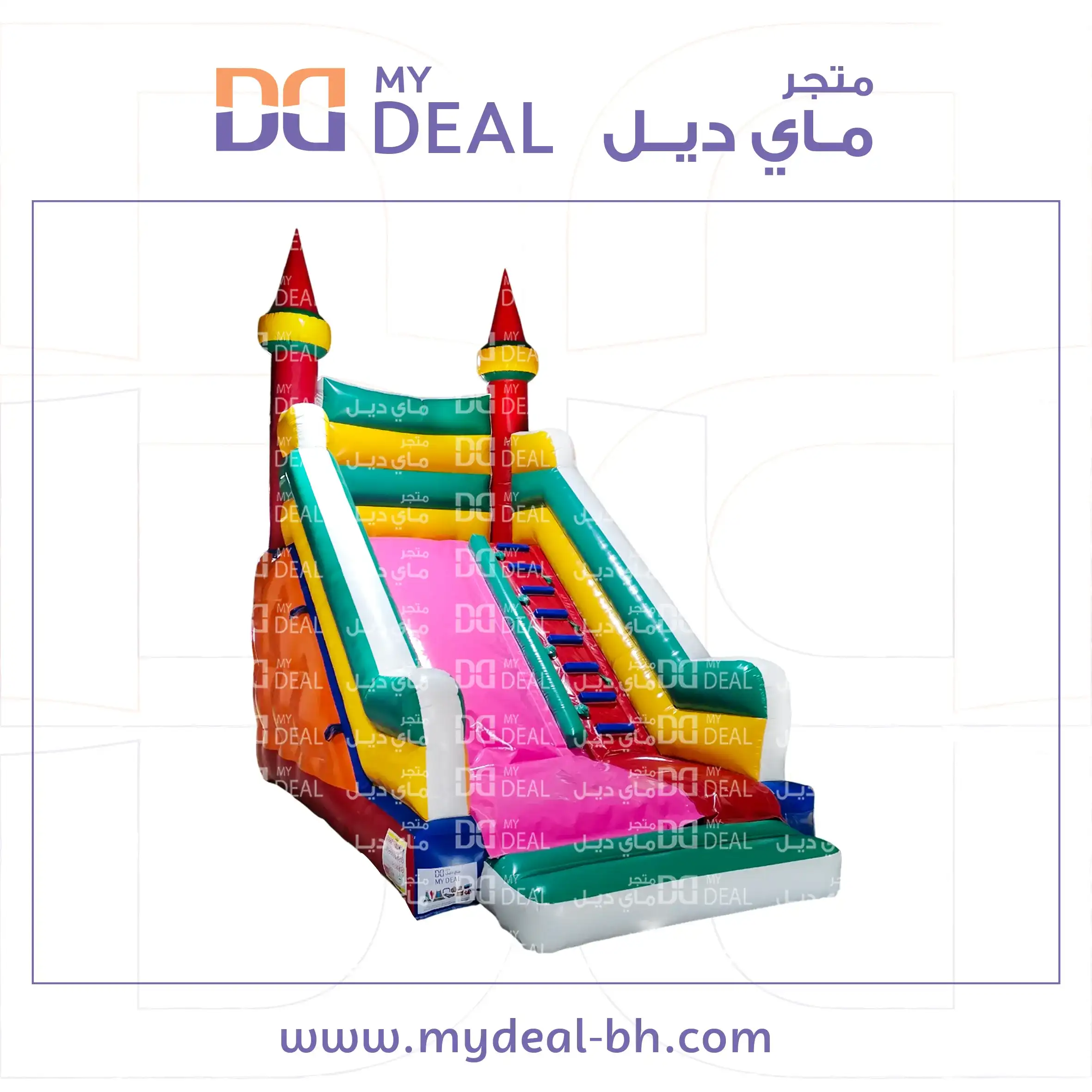 زحليقة هوائية بسلم مع مساكات يد طول 5.5 عرض 3.3  ارتفاع 5 متر
