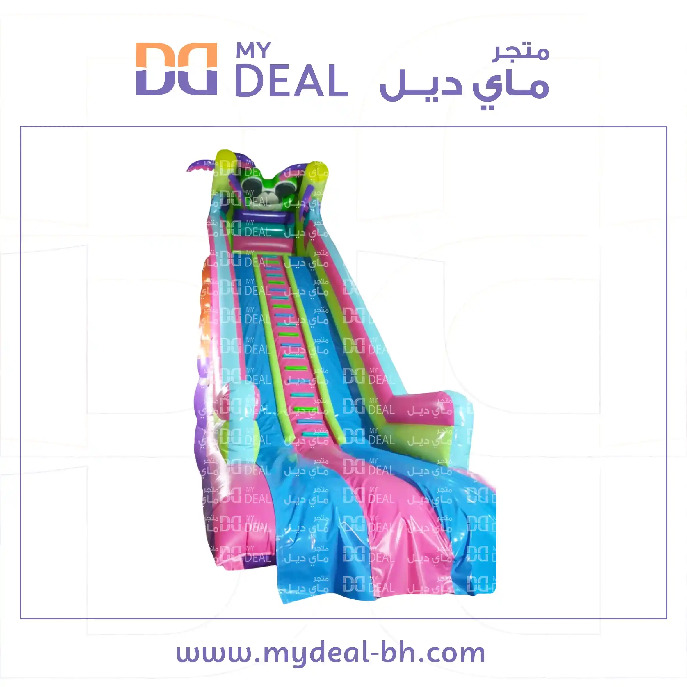 زحليقة مسارين مع سلم وسط واعمدة مشجرة طول ١٠ متر  عرض ٣.٣٠ متر ارتفاع
