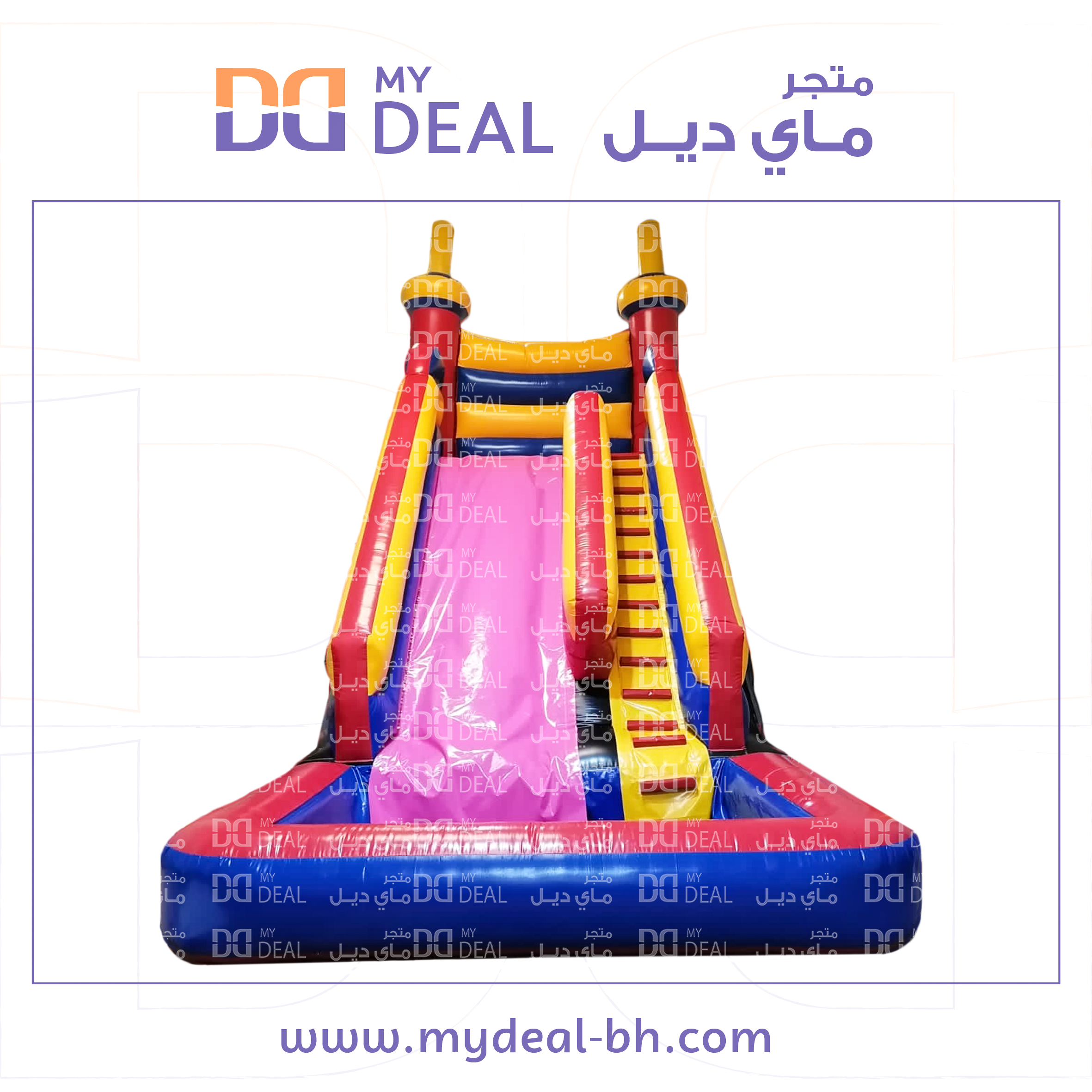 زحليقة مائية مع حوض طول ٩ متر عرض ٤ متر الارتفاع ٩ متر