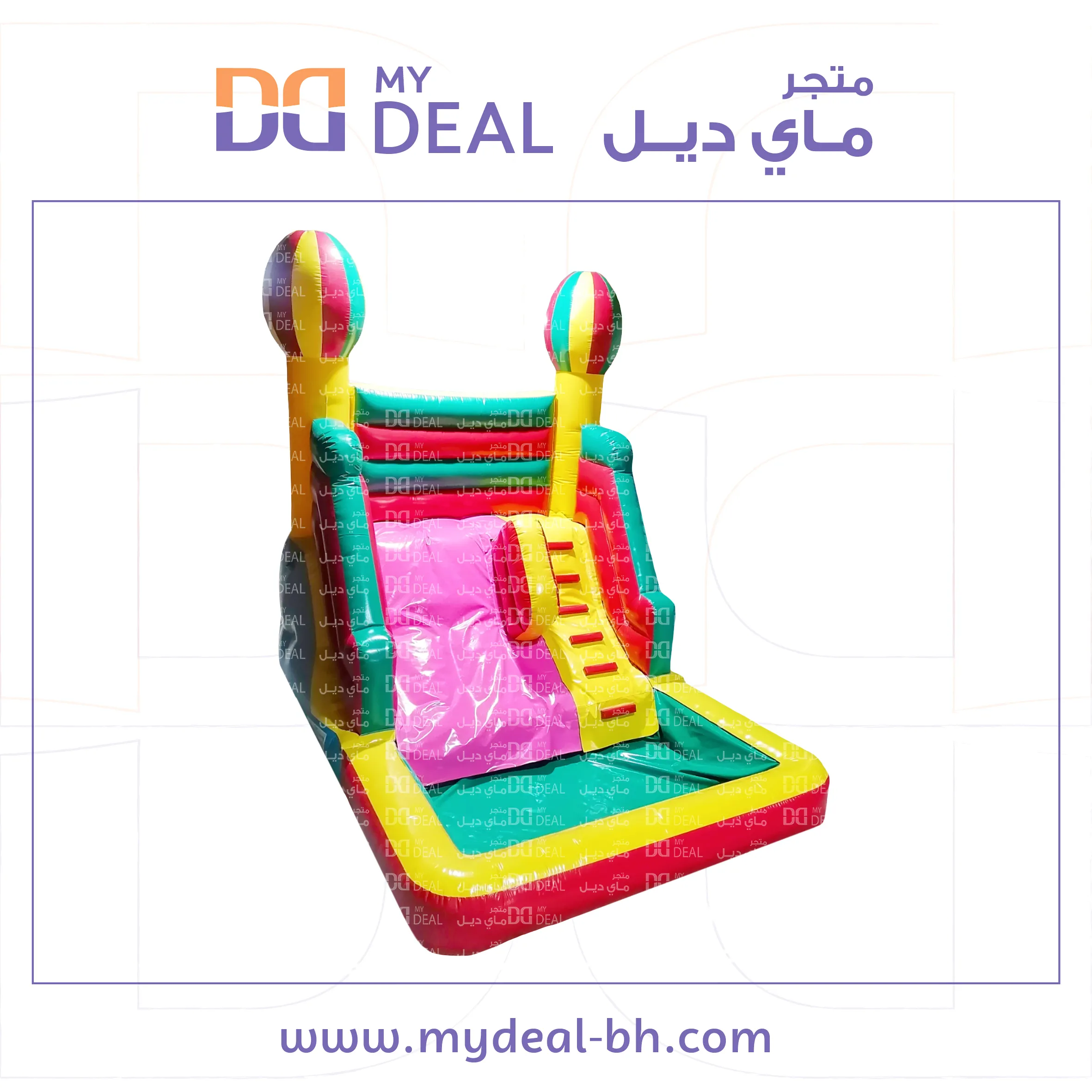زحليقة مائية مع حوض وسلم الطول ٤.٥٠ متر العرض ٣.٦٠ متر الارتفاع ٣.٥٠ م