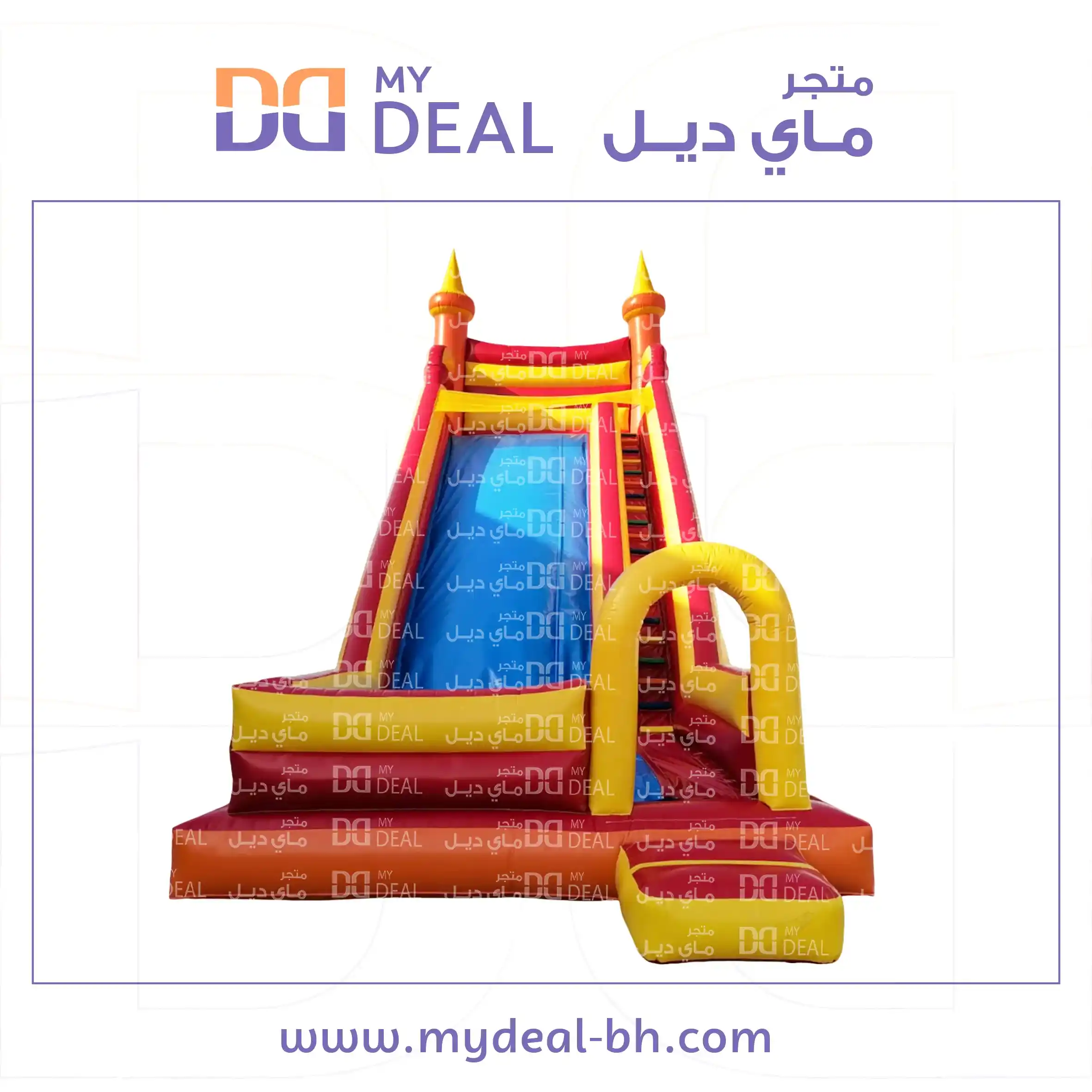 زحليقة هوائية مع نطيطة وبوابة وشبك وجدار الطول ٩.٥٠ متر العرض ٤ متر ال