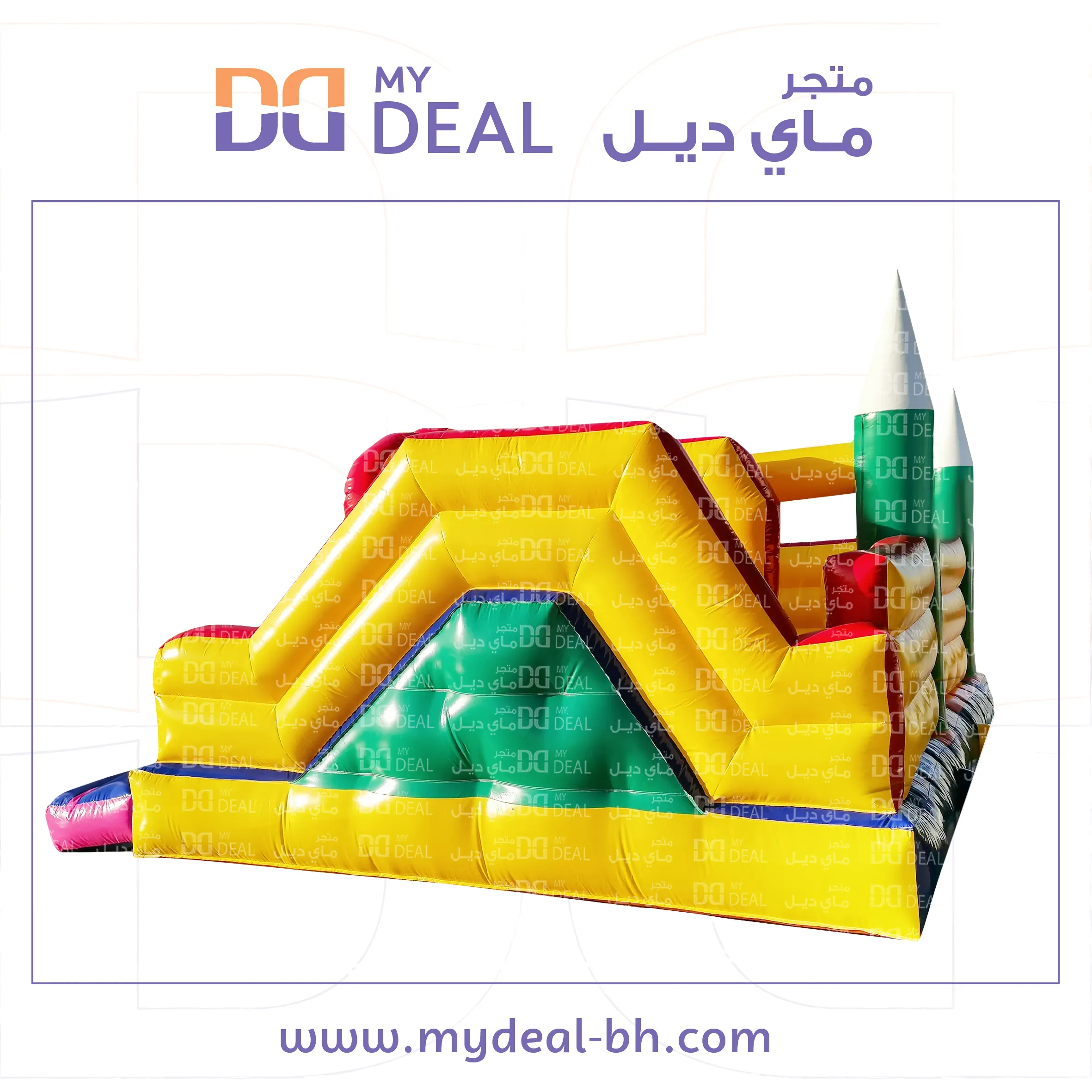 زحليقة ميكى ماوس مع نطيطة هوائية وبوابة ودرج وسلم 5*5 متر