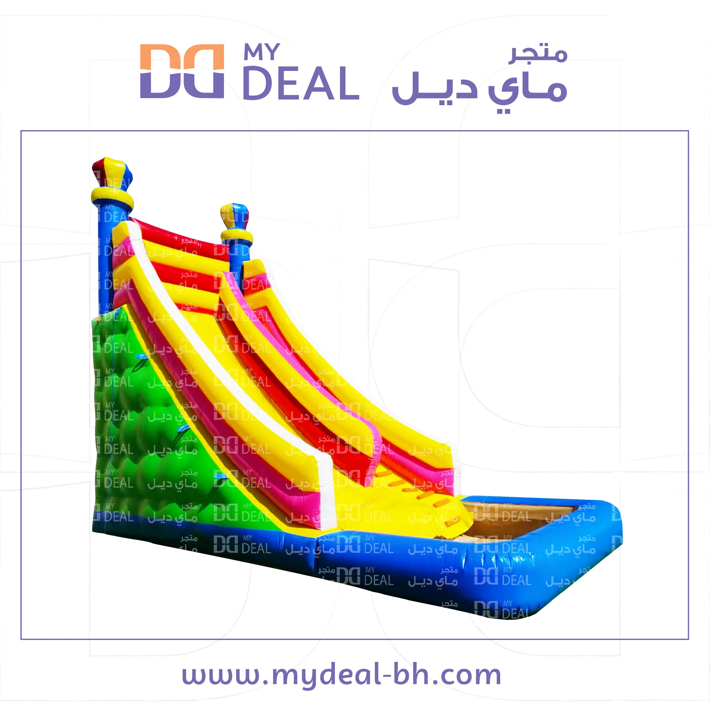 زحليقة كبيرة مع حوض مائي وسلم طول 9 متر عرض 4 متر ارتفاع 9 متر