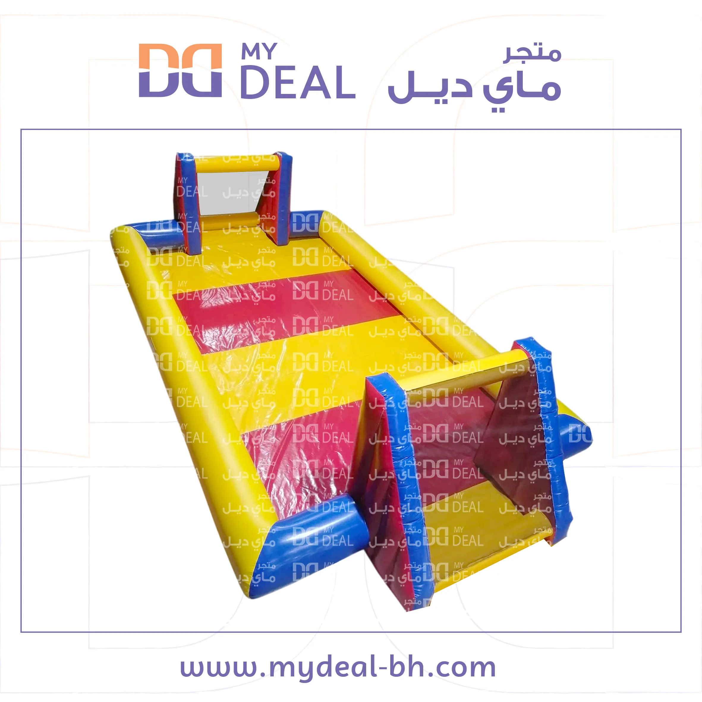 ملعب صابوني بأرضية ملونة أصفر وأحمر 12 * 6متر 