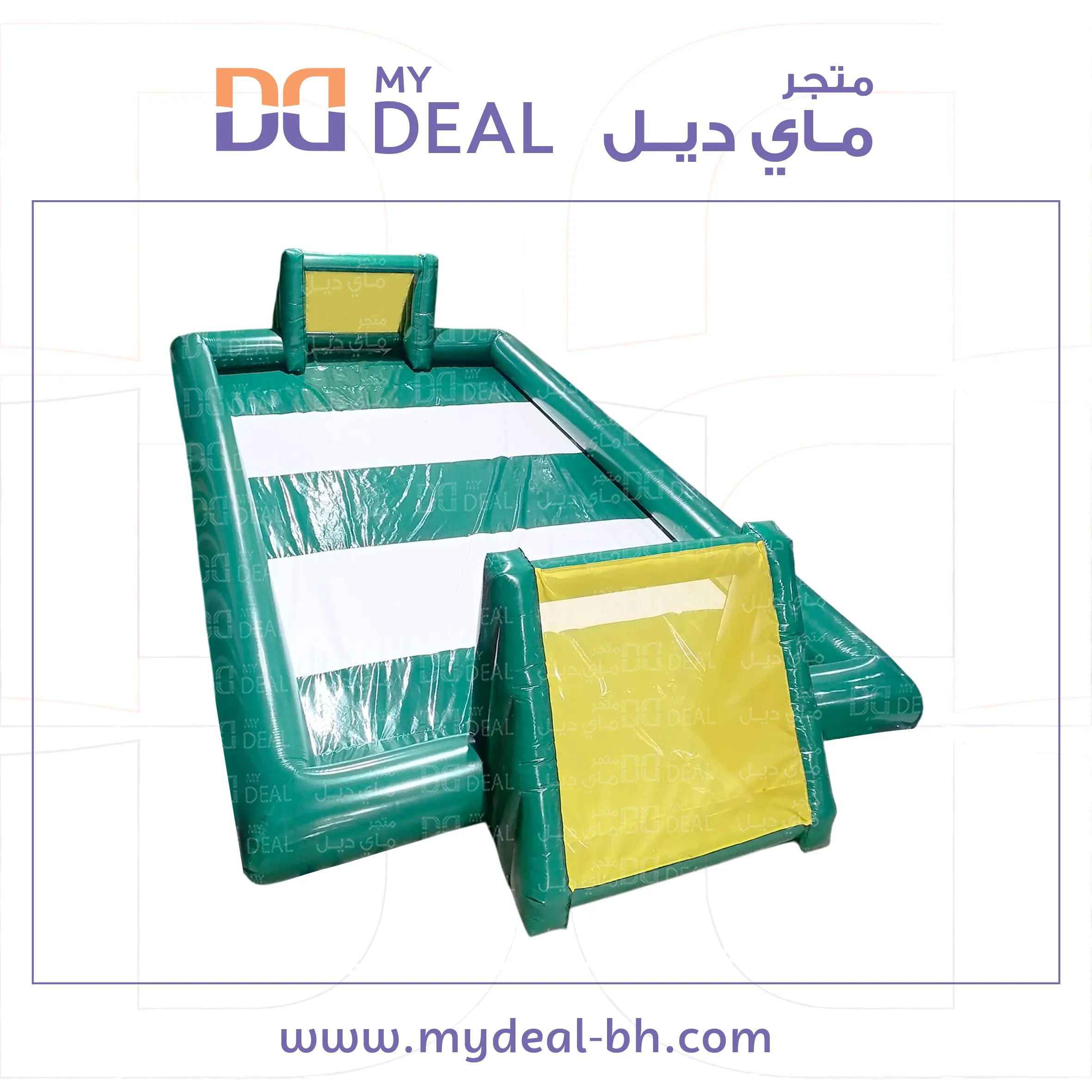 ملعب صابوني لون اخضر وابيض 12*6 متر