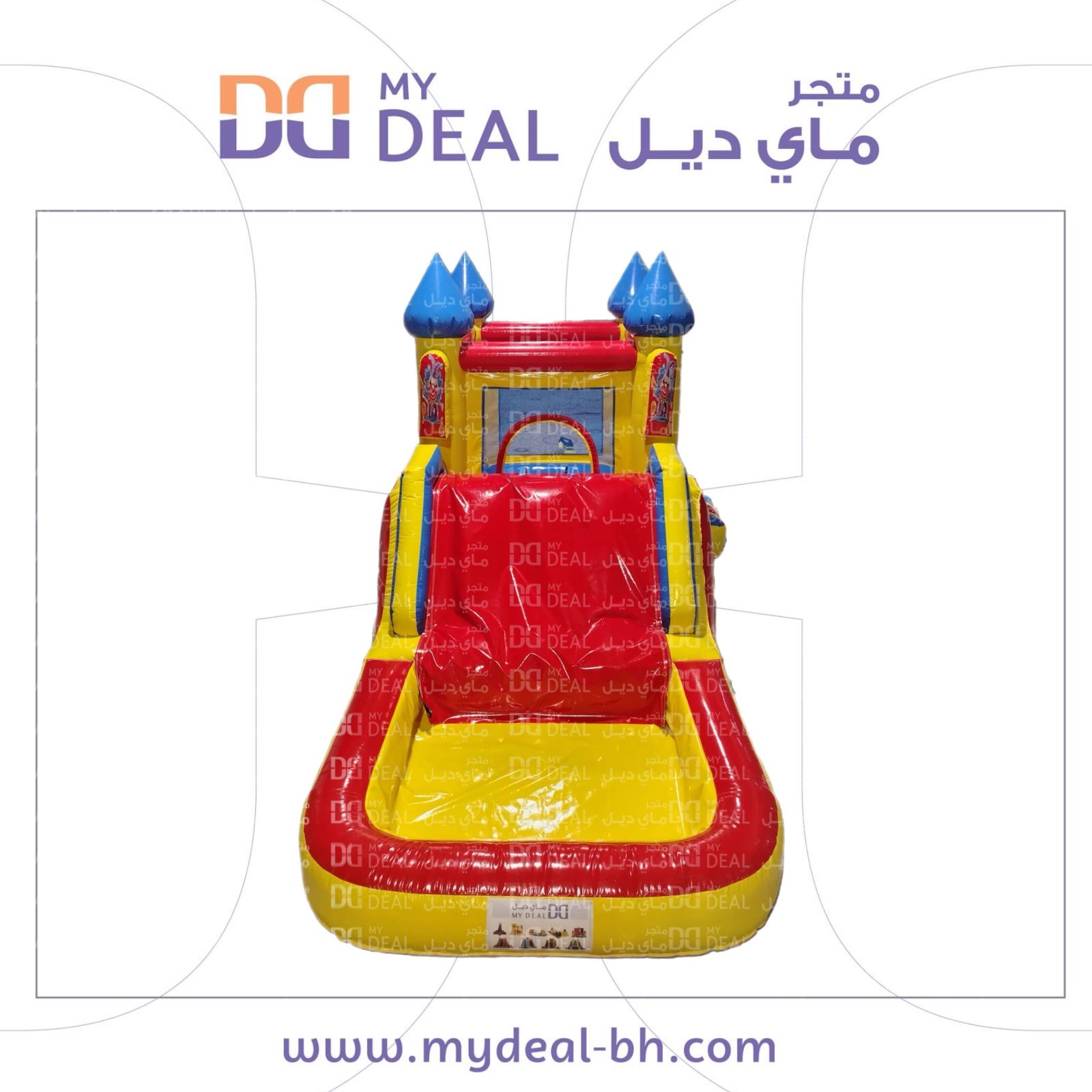 نطيطة مع زحليقة ومسبح مائي بشخصية المهرج – مقاس 5 × 2.5 × 3 متر