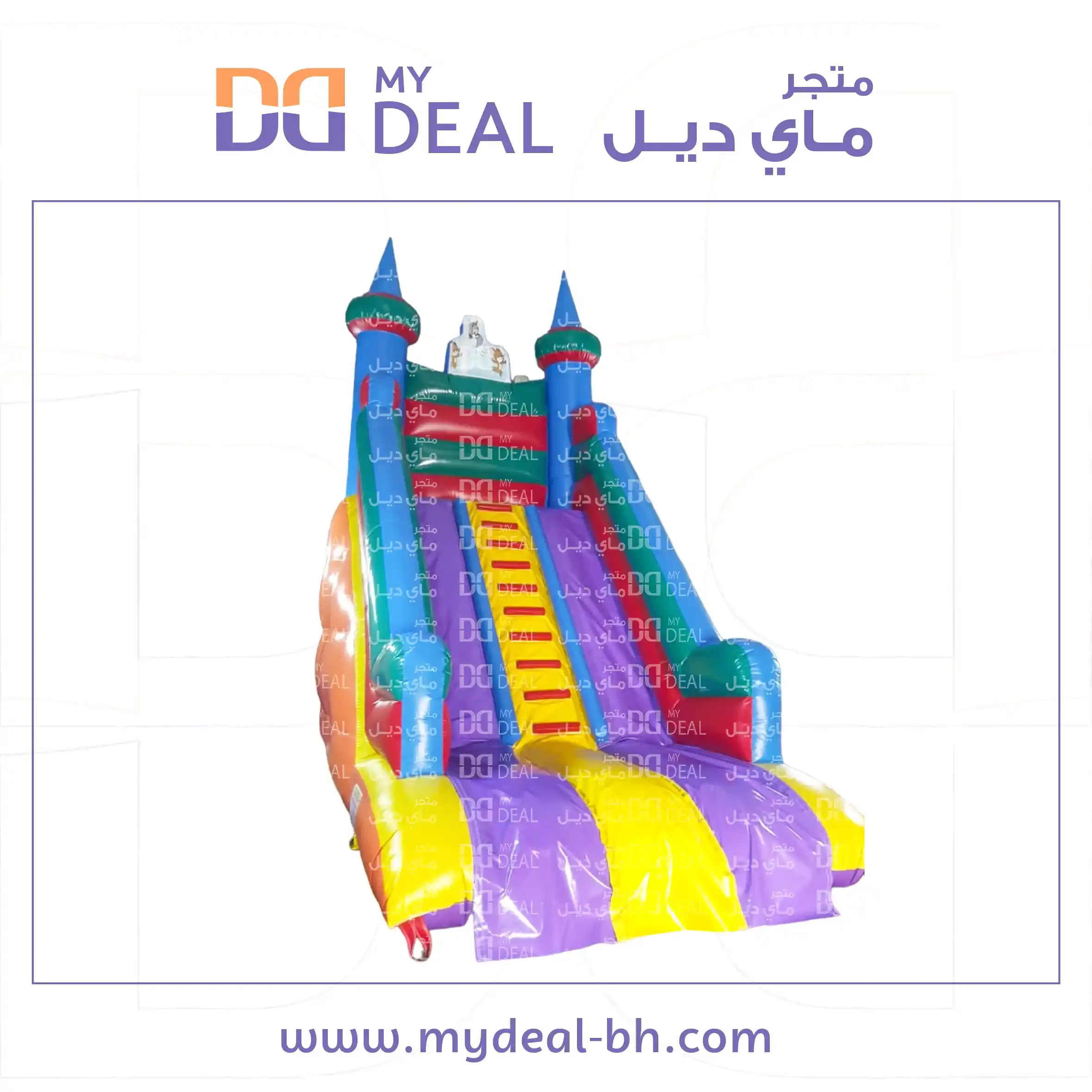 زحليقة هوائية مسارين مع سلم وسط طول ٦ متر  عرض ٣.٣٠ متر ارتفاع ٦ متر