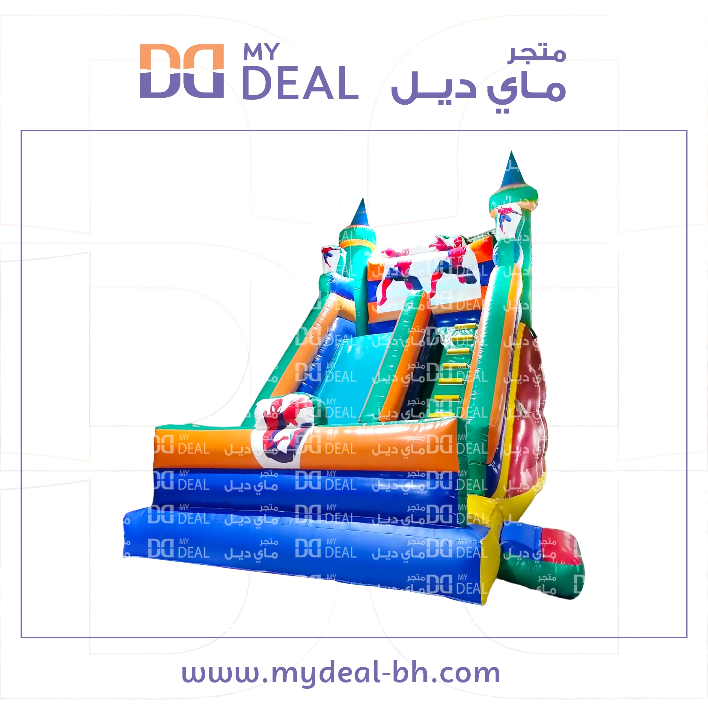 زحليقة هوائية سبايدر مان مع جدار ونطيطة  6*4.50*6 متر
