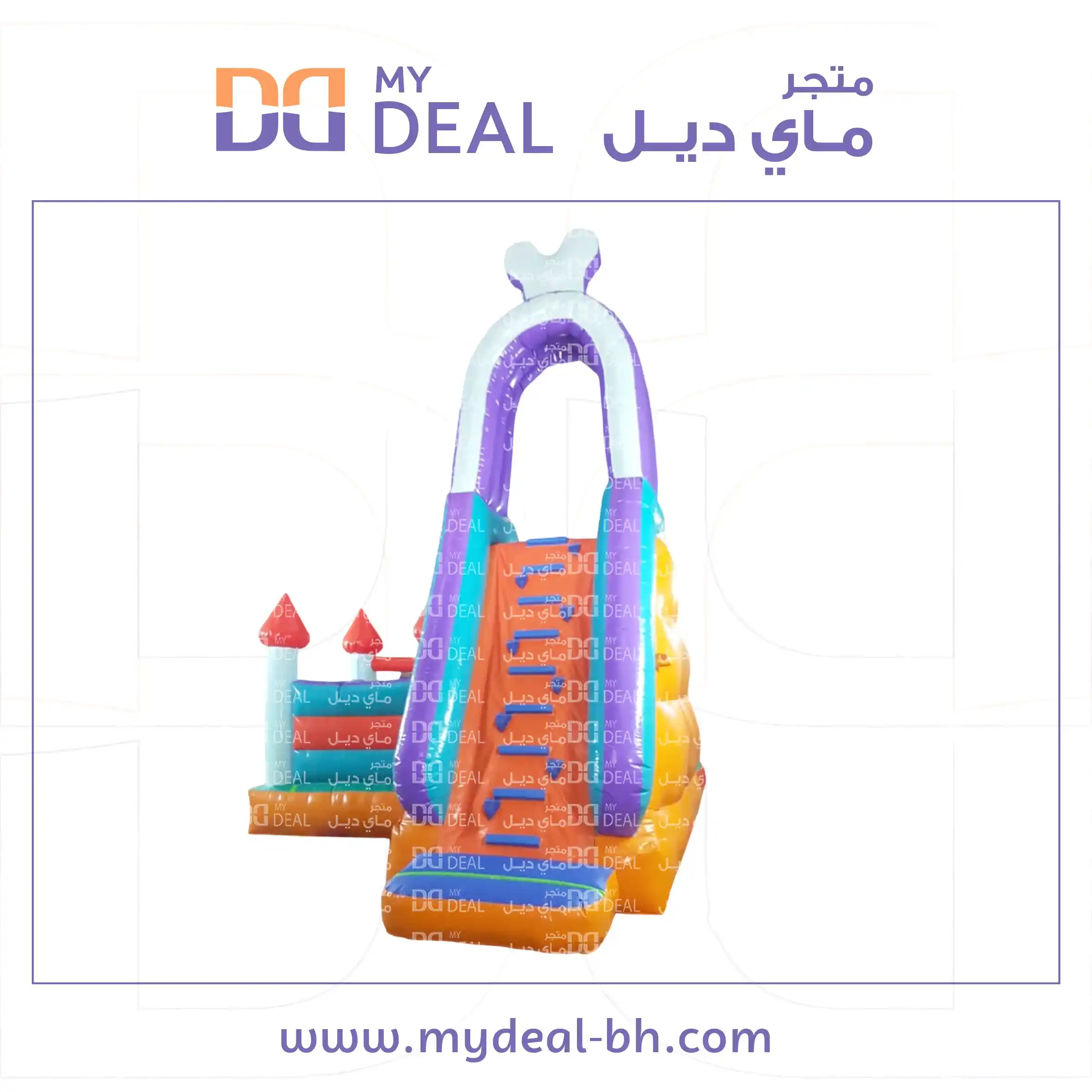 زحليقة مائية هوائية مع سلم وحوض ونطيطة أشكال كارتونية ميكي ماوس