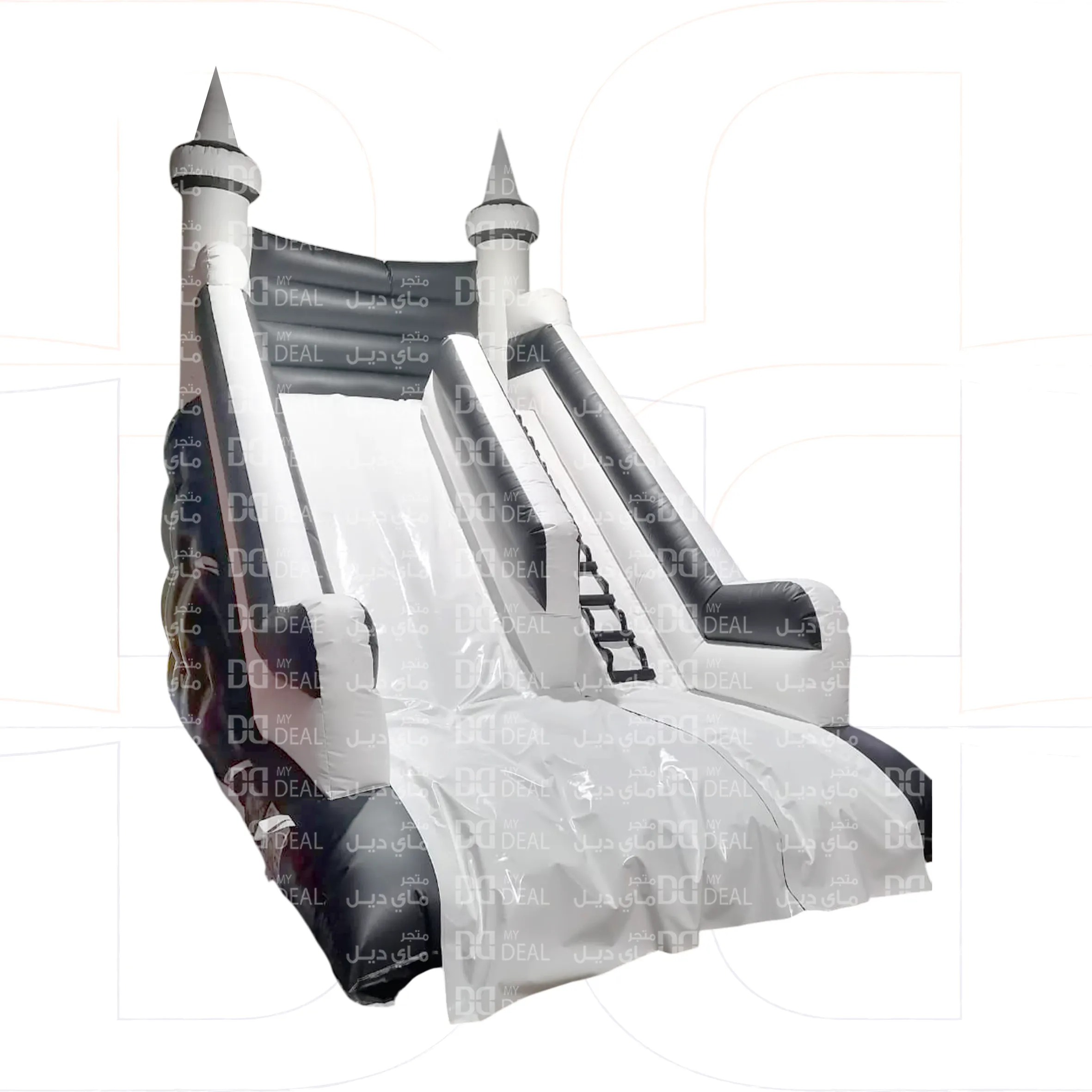 زحليقة هوائيه لون اسود وابيض مع مساكات اليد السلم 6*4*6 متر