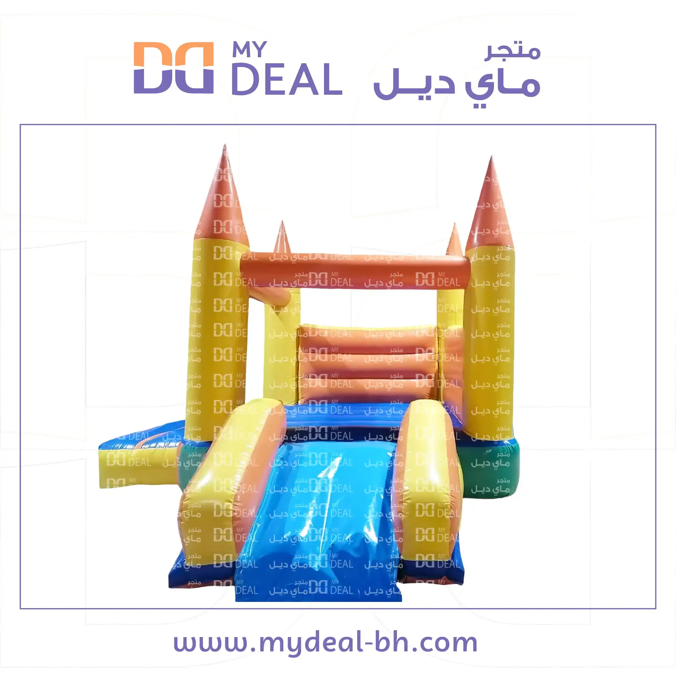 نطيطة هوائية مع زحليقة جانبية ودرج كبير  4.50* 3.50 متر