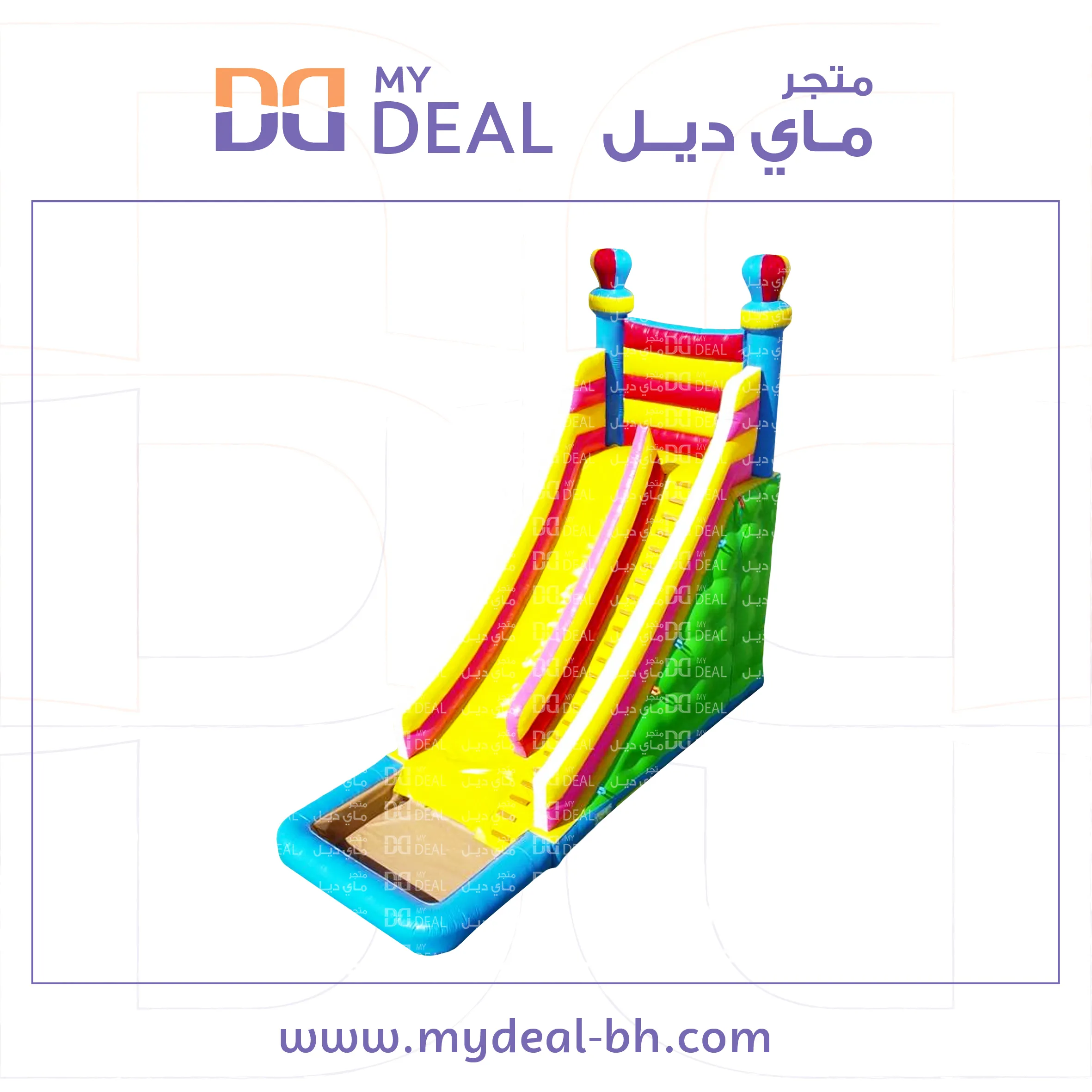 زحليقة كبيرة مع حوض مائي وسلم طول 9 متر عرض 4 متر ارتفاع 9 متر