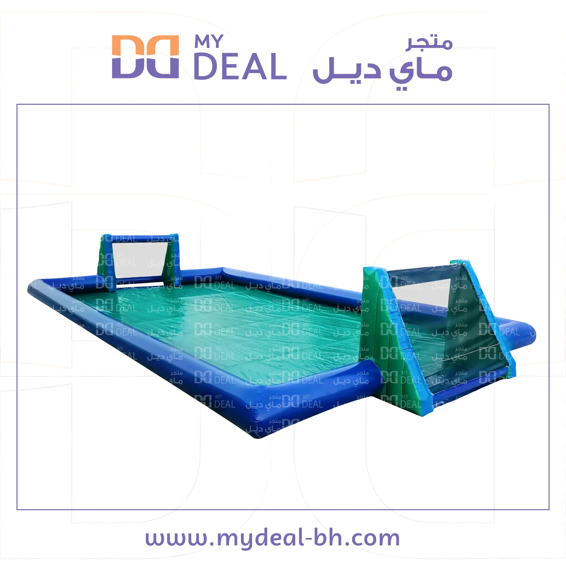 ملعب صابوني اخضر وازرق طول 16 متر عرض 8 متر