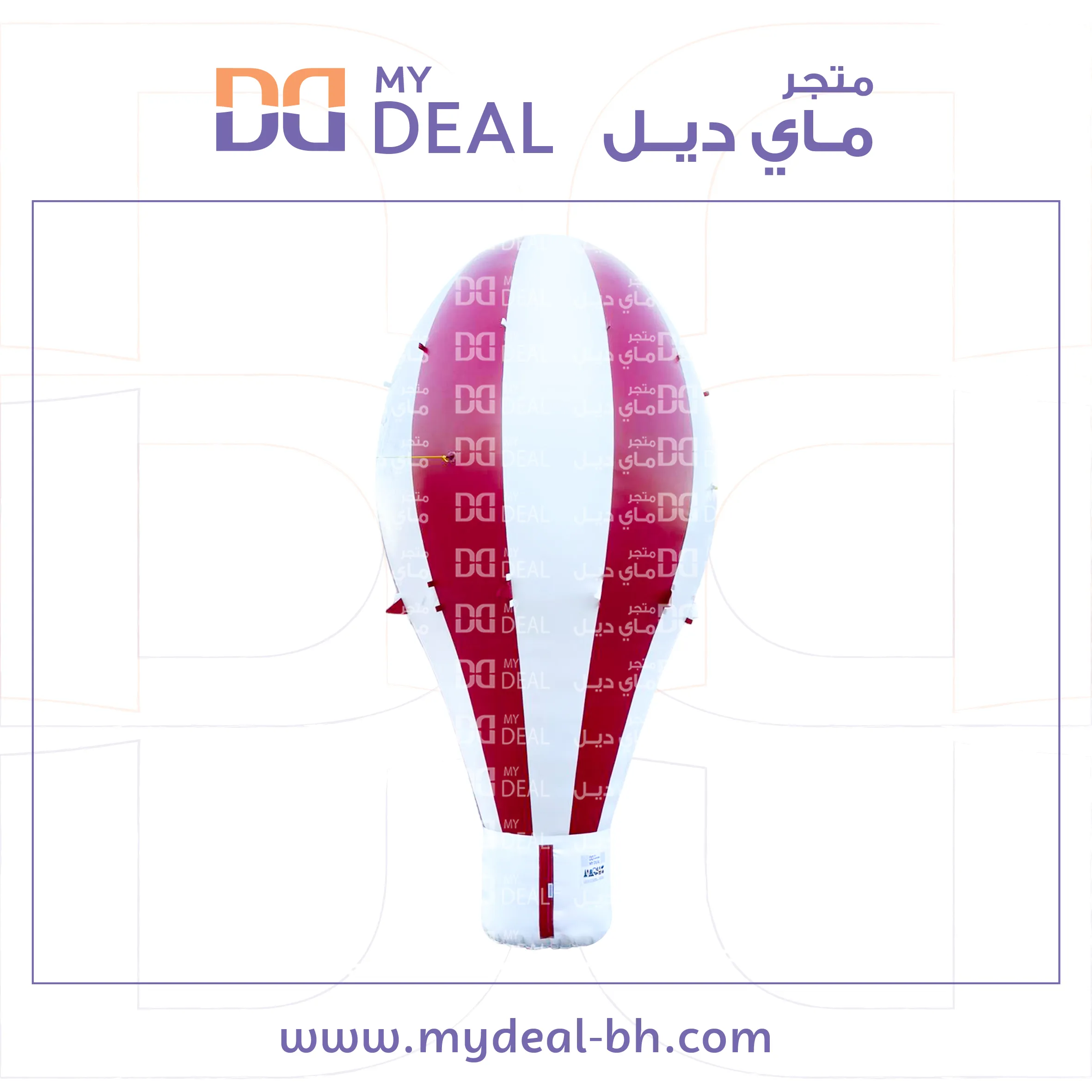 إيجار منطاد هوائي دعائي لون احمر وابيض ارتفاع 7 متر