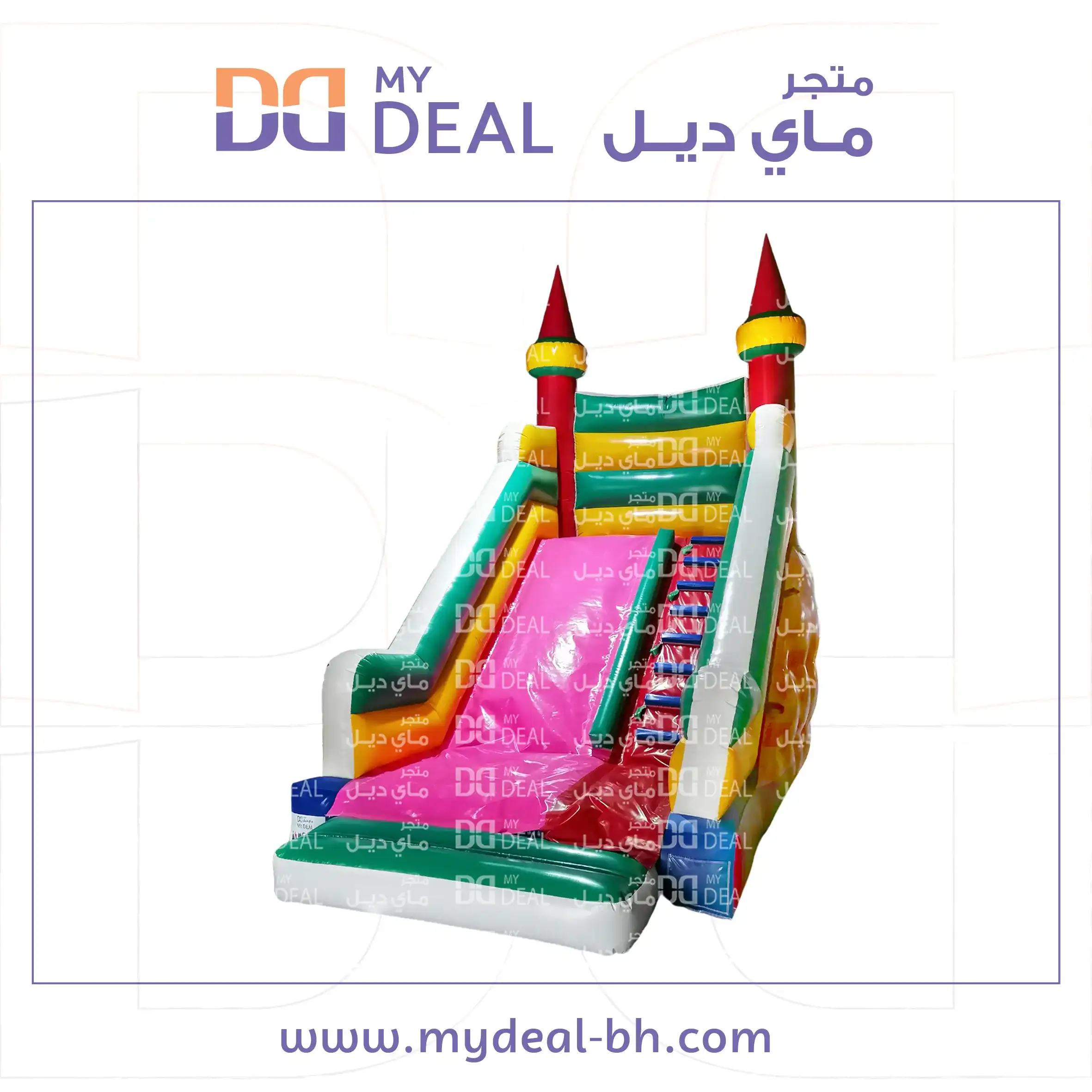 زحليقة هوائية بسلم مع مساكات يد طول 5.5 عرض 3.3  ارتفاع 5 متر