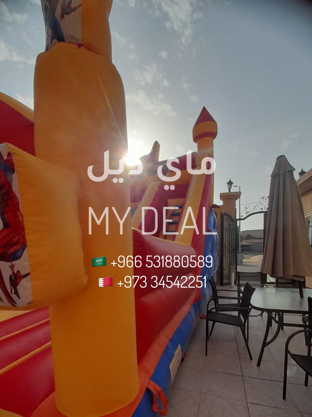 إيجار زحليقة سبايدرمان مع نطيطة 6.50* 4.50 *5 متر