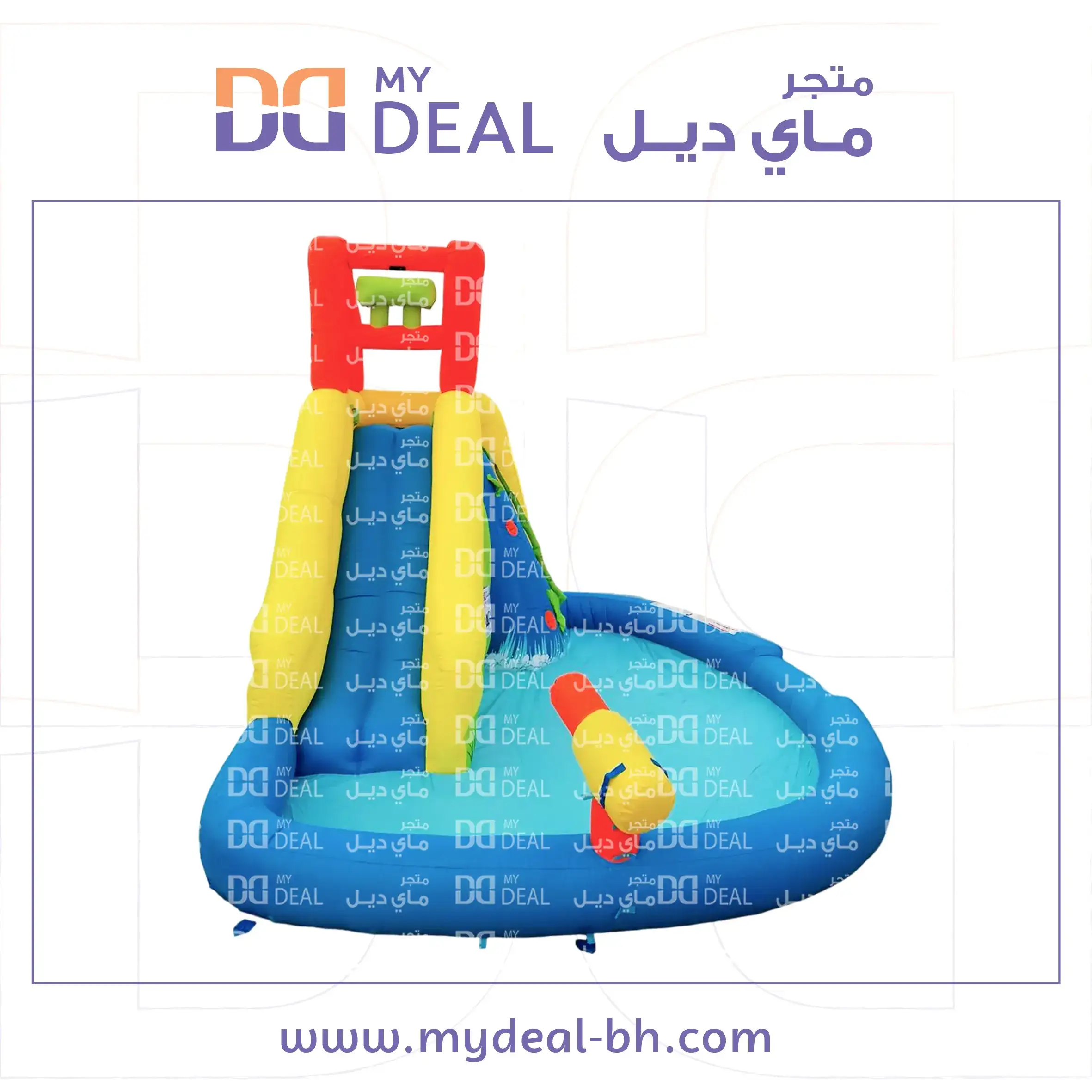 إيجار زحليقة مائية مع حوض مسبح مائي طول 3 عرض 2.8 متر ارتفاع 2.6 متر