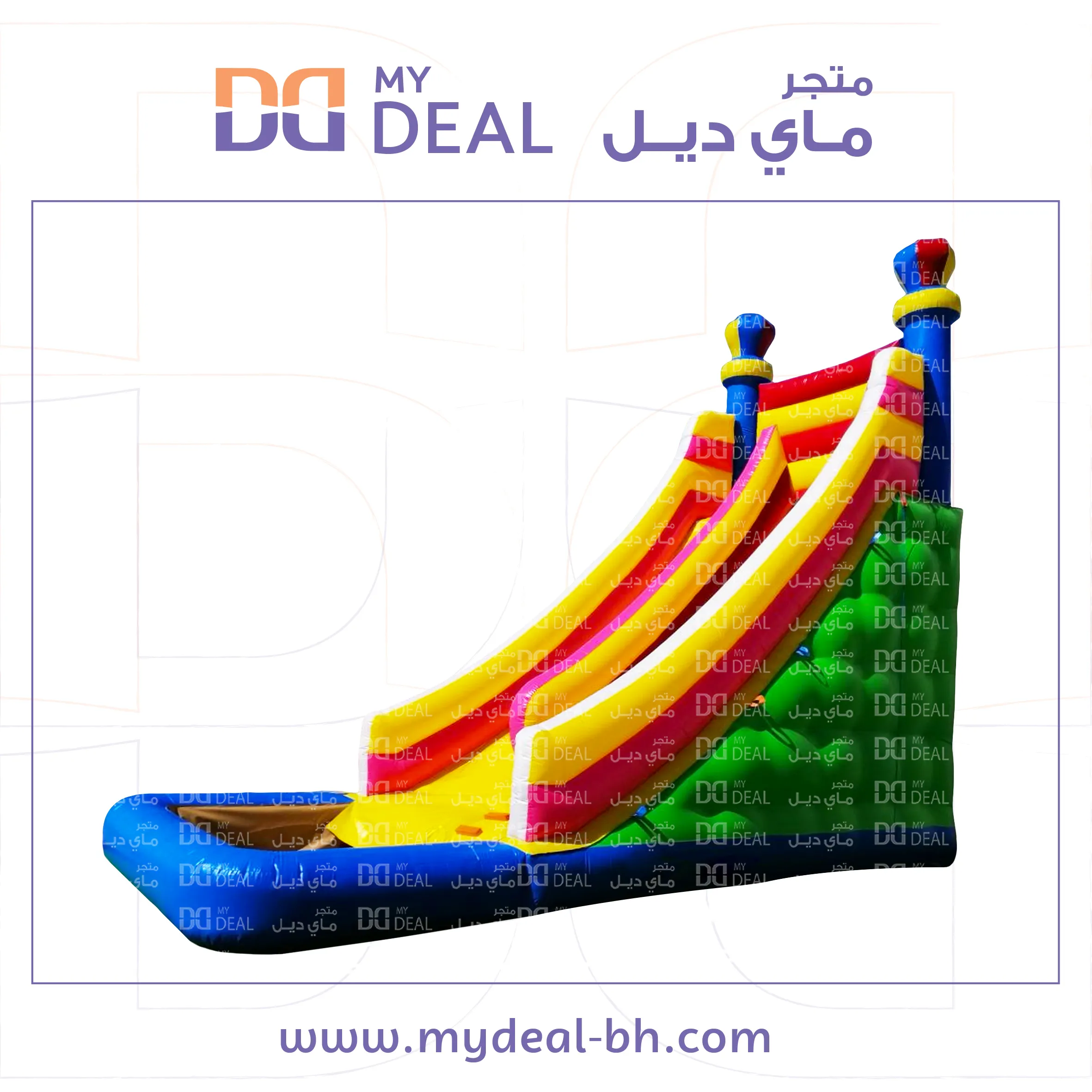 زحليقة كبيرة مع حوض مائي وسلم طول 9 متر عرض 4 متر ارتفاع 9 متر