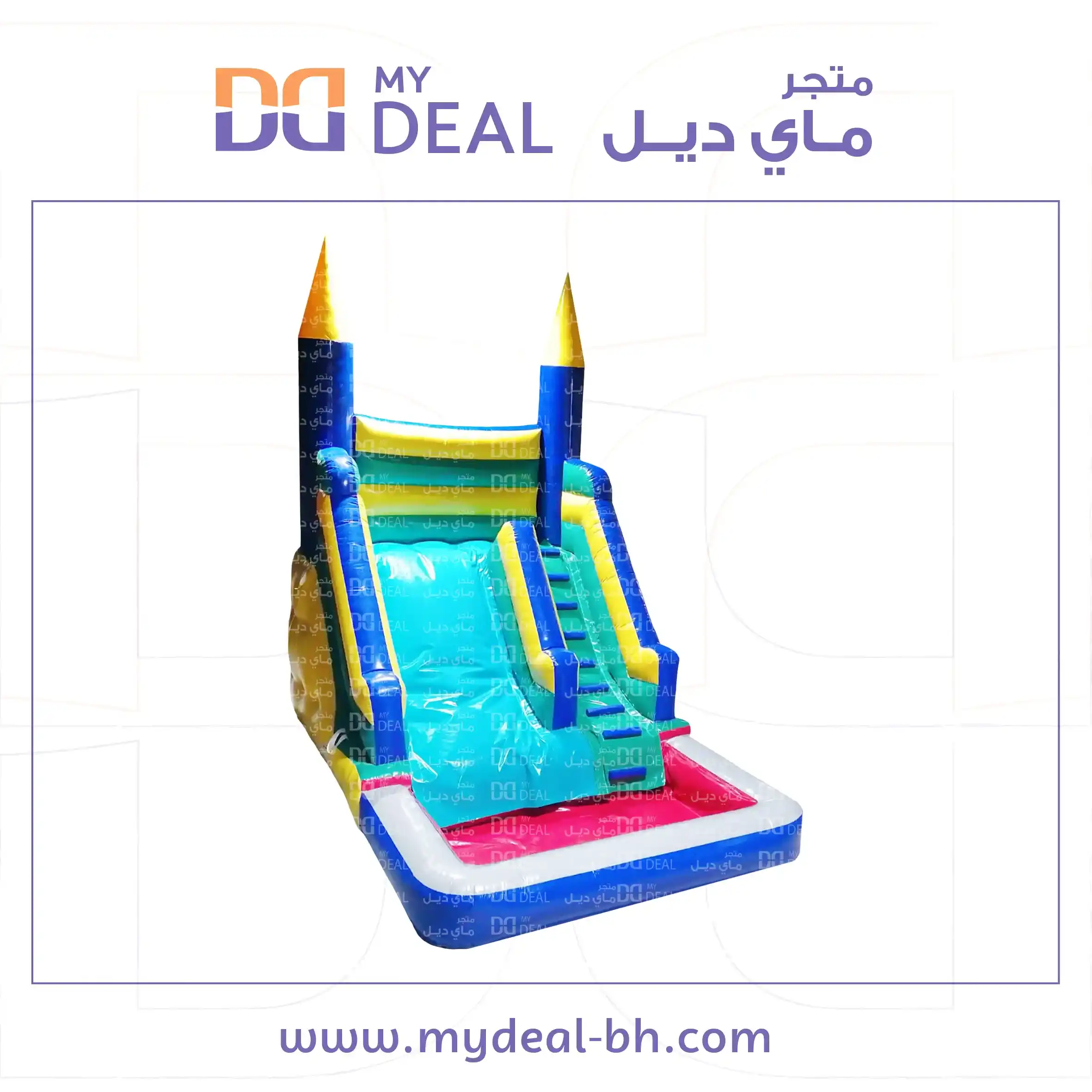 زحليقة مائية مع سلم وحوض الطول ٥ متر العرض ٣.٦٠ متر الارتفاع ٤.٥٠ متر
