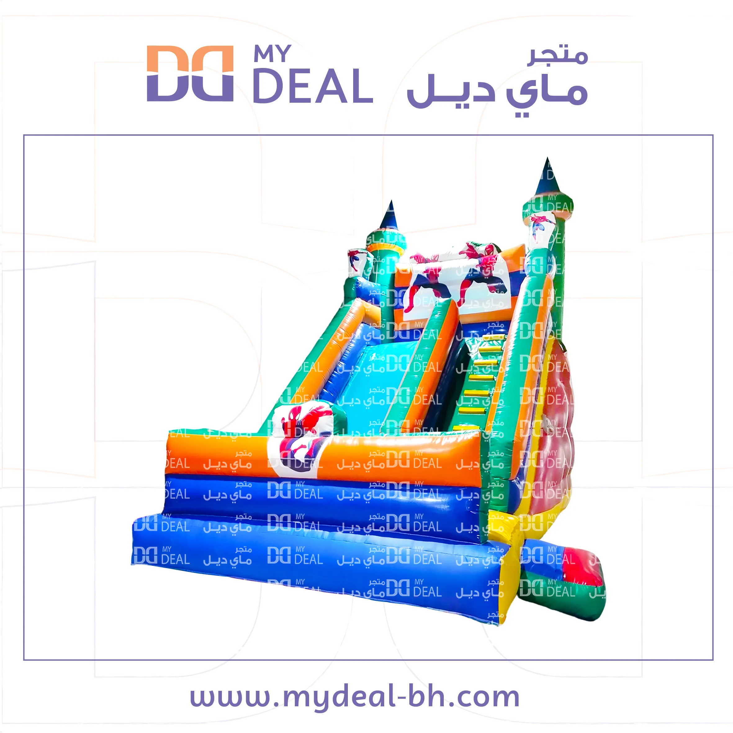 زحليقة هوائية سبايدر مان مع جدار ونطيطة  6*4.50*6 متر