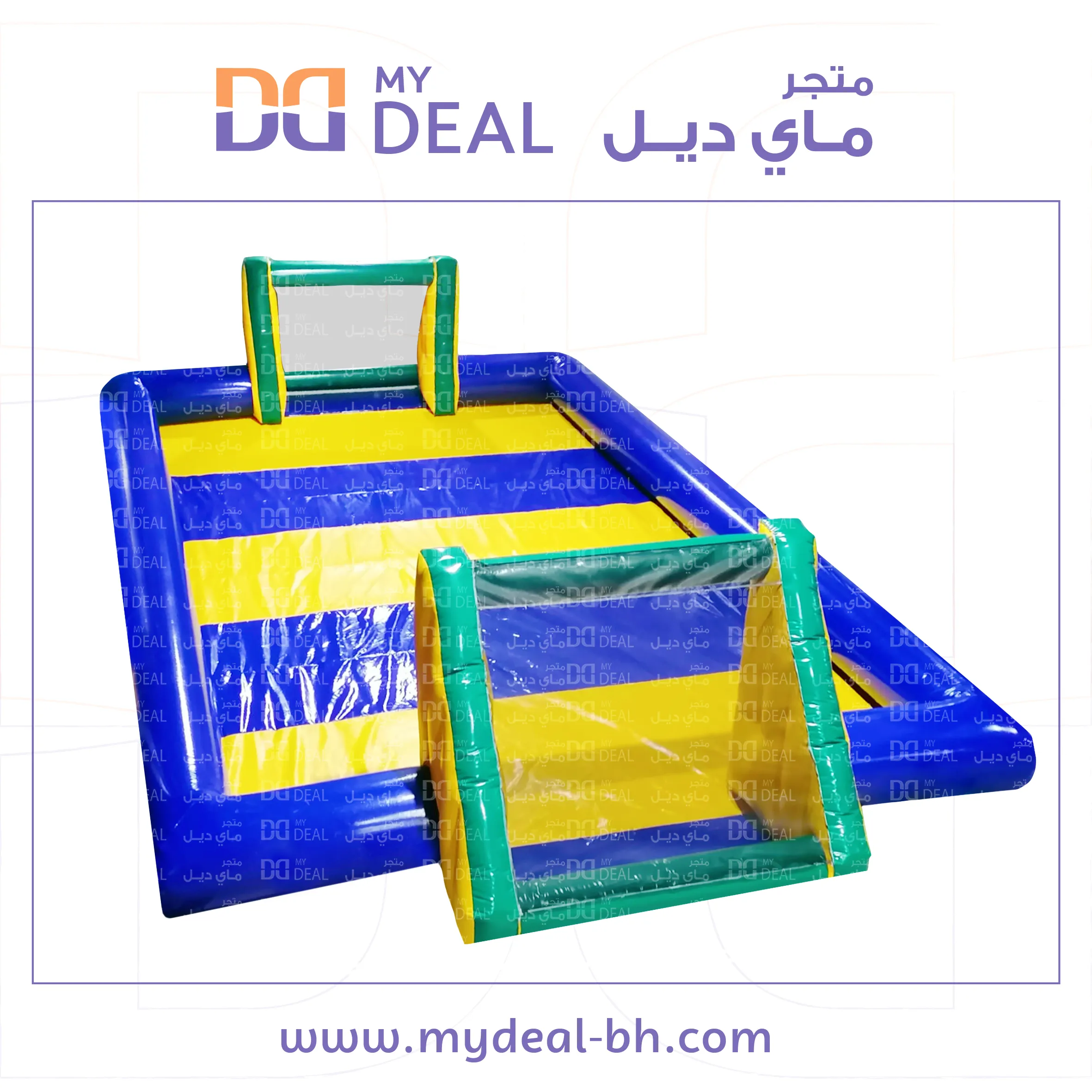 ملعب صابوني 12 في 6 لون ارضية ازرق واصفر