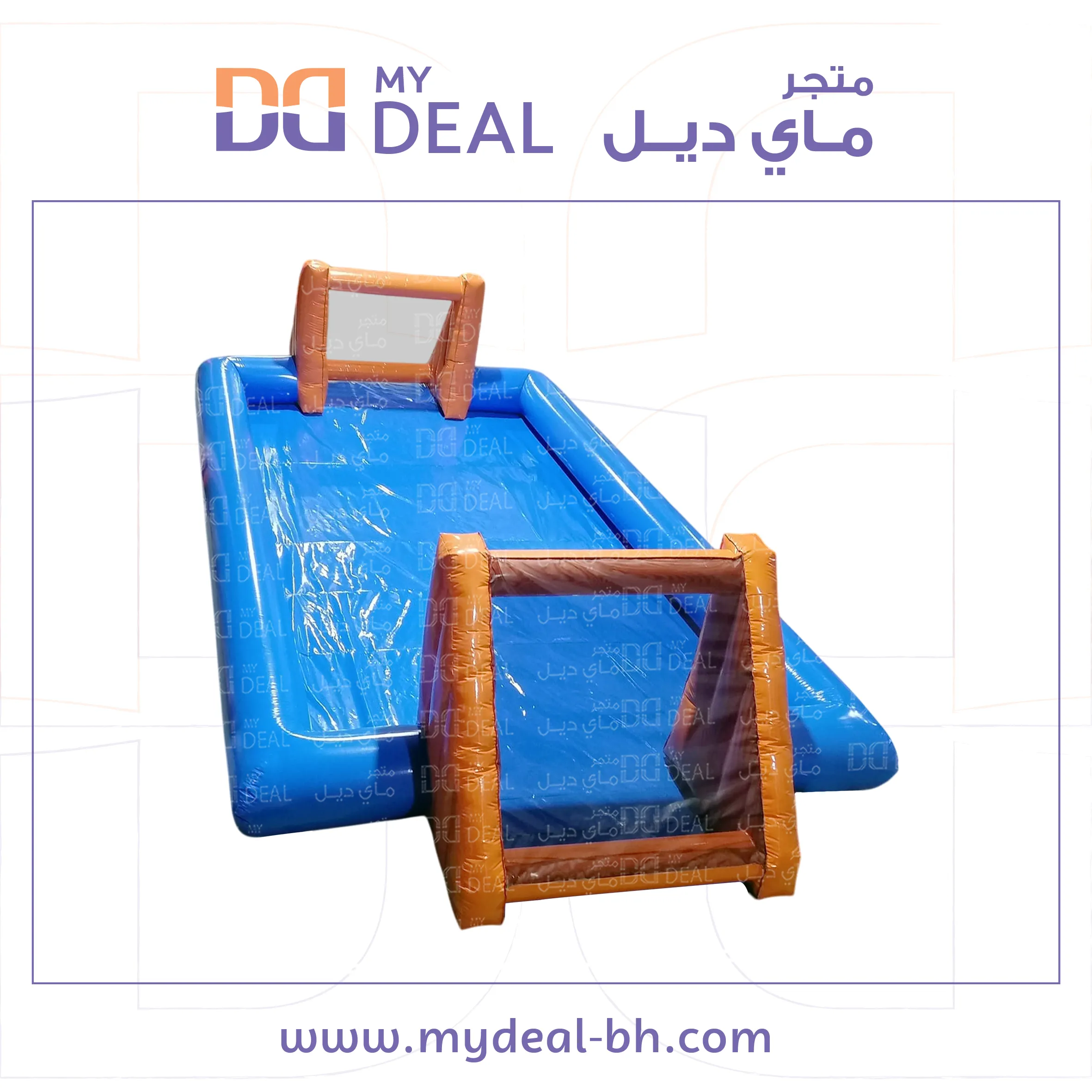 ملعب صابوني بأرضية زرقاء واقوال برتقالي 10*5 متر