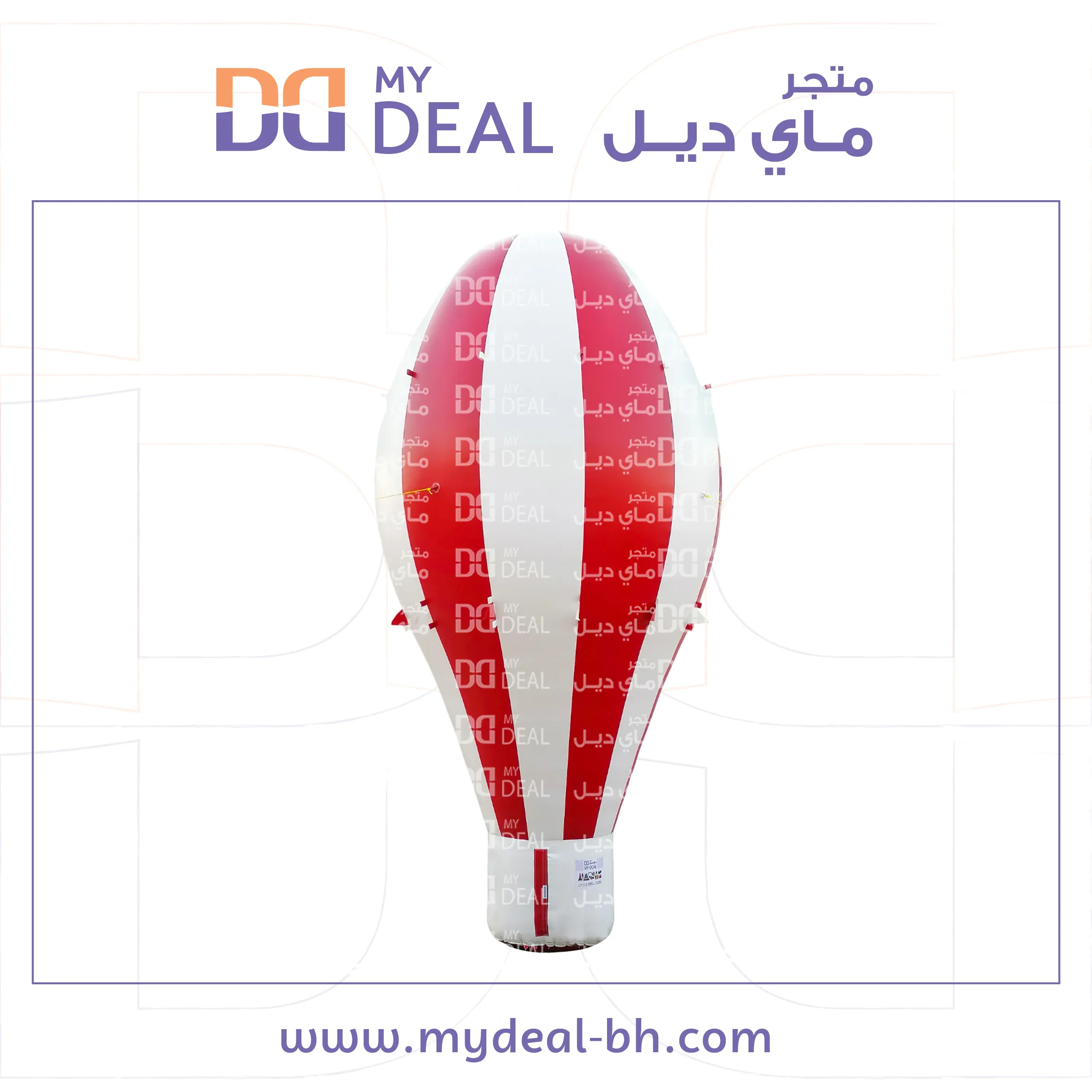 إيجار منطاد هوائي دعائي لون احمر وابيض ارتفاع 7 متر