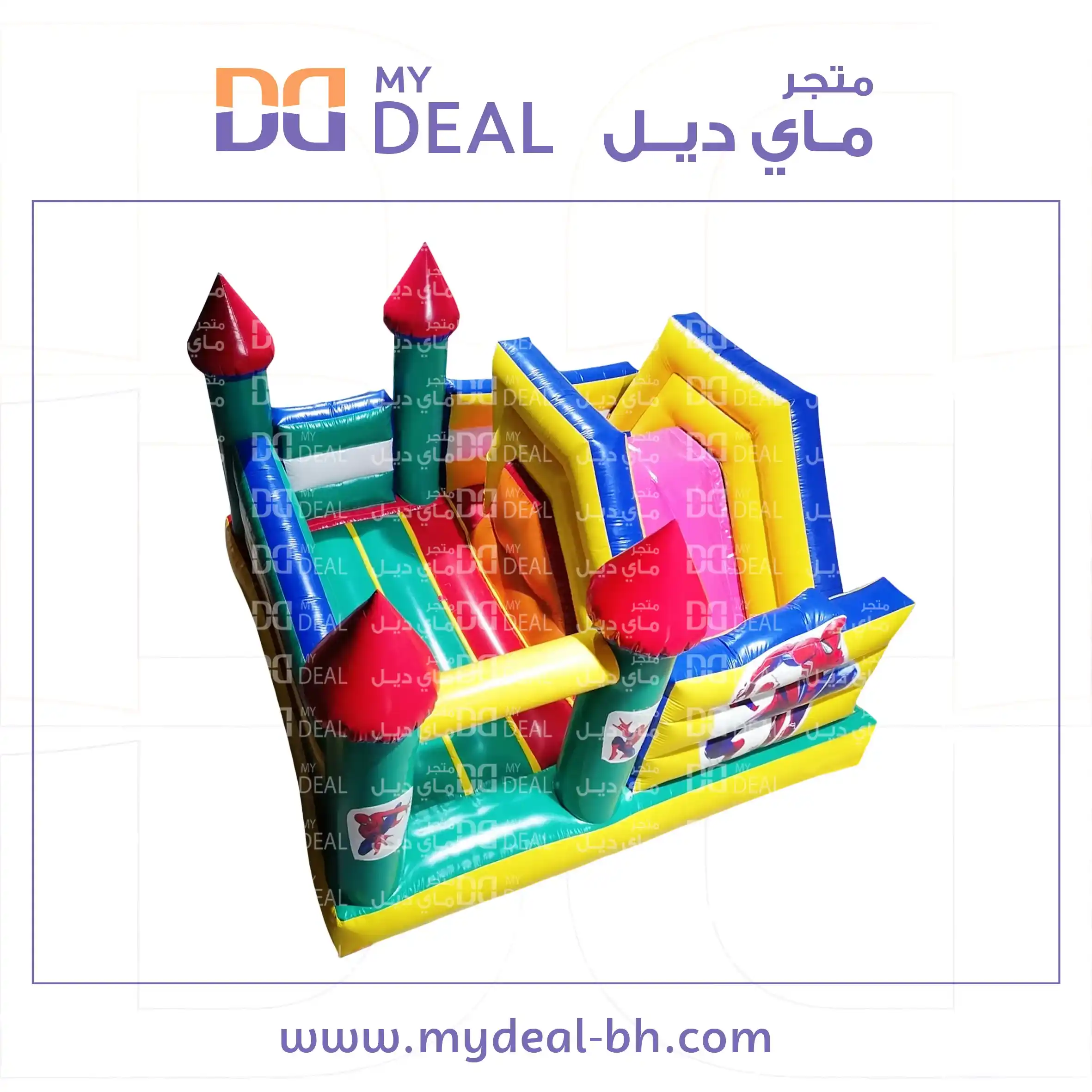نطيطة وزحليقة سبايدر مان جانبية وجدار وسلم4*4 متر