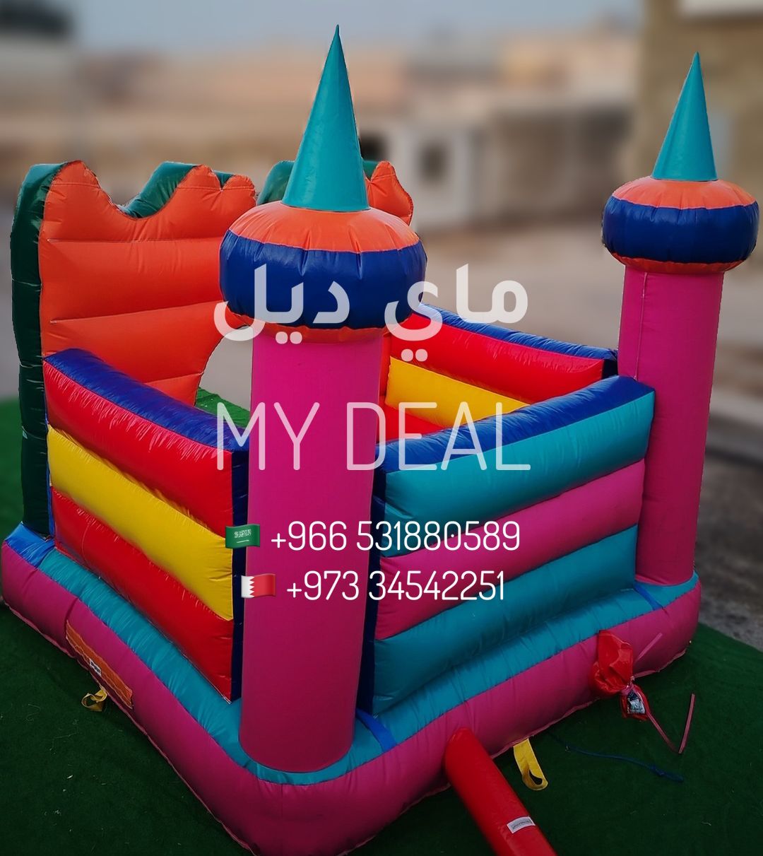 إيجار نطيطة هوائية كيتي بشخصية كبيرة مع مدخل ودرج كبير 3.50*3*3متر