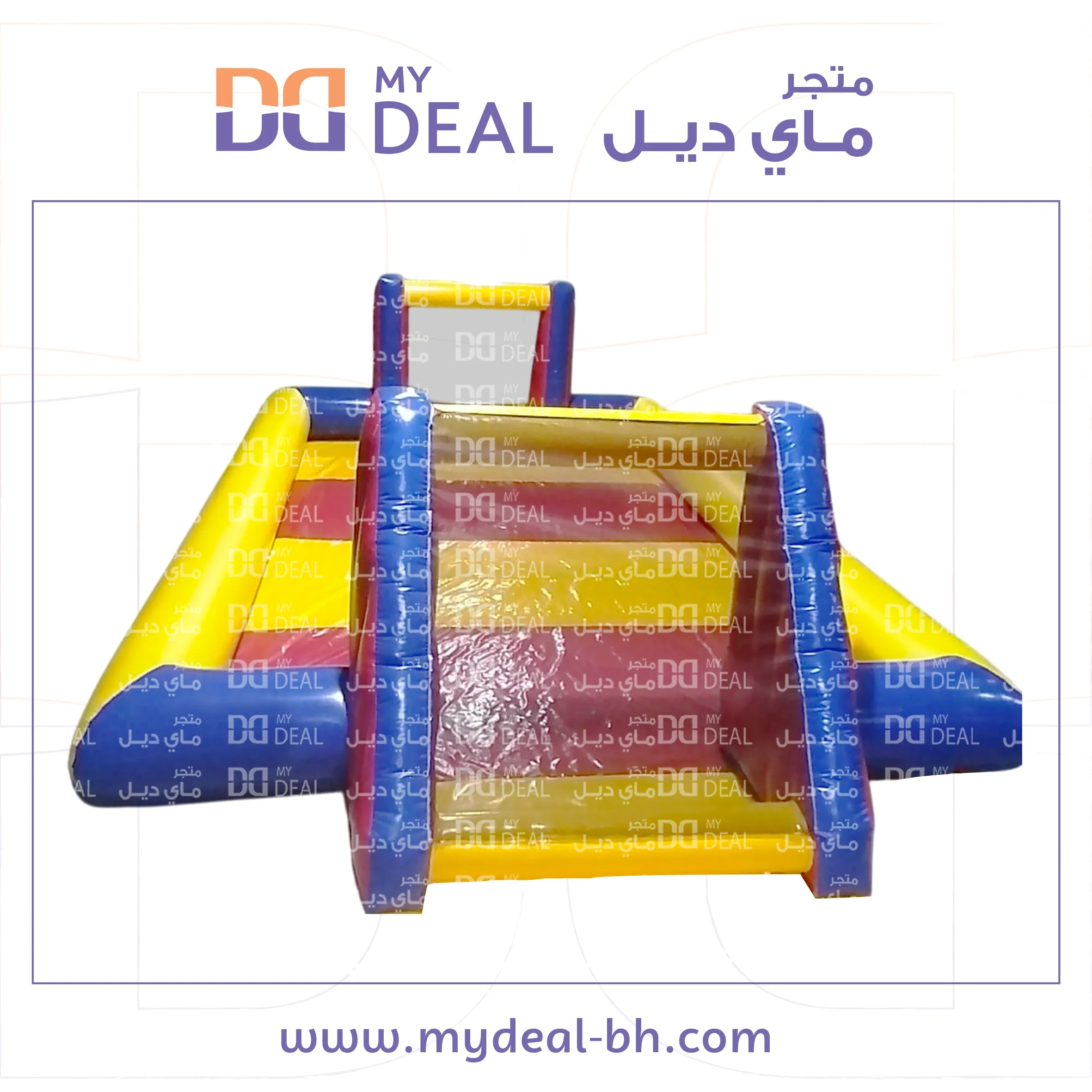 ملعب صابوني بأرضية ملونة أصفر وأحمر 12 * 6متر 