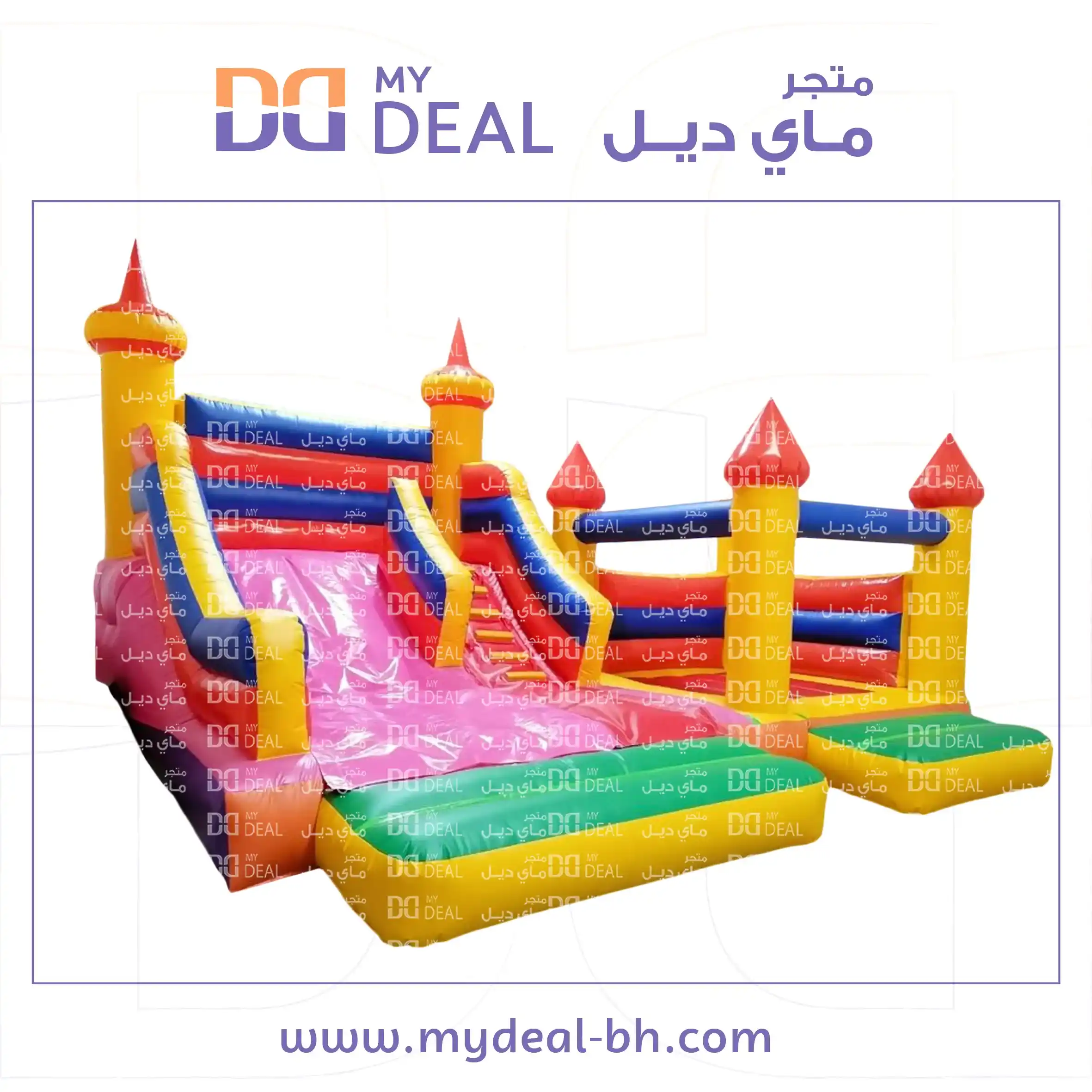 زحليقة مع درج كبير ونطيطة جانبية ودرج كبير الطول ٥.٥٠ م العرض ٧ م الار