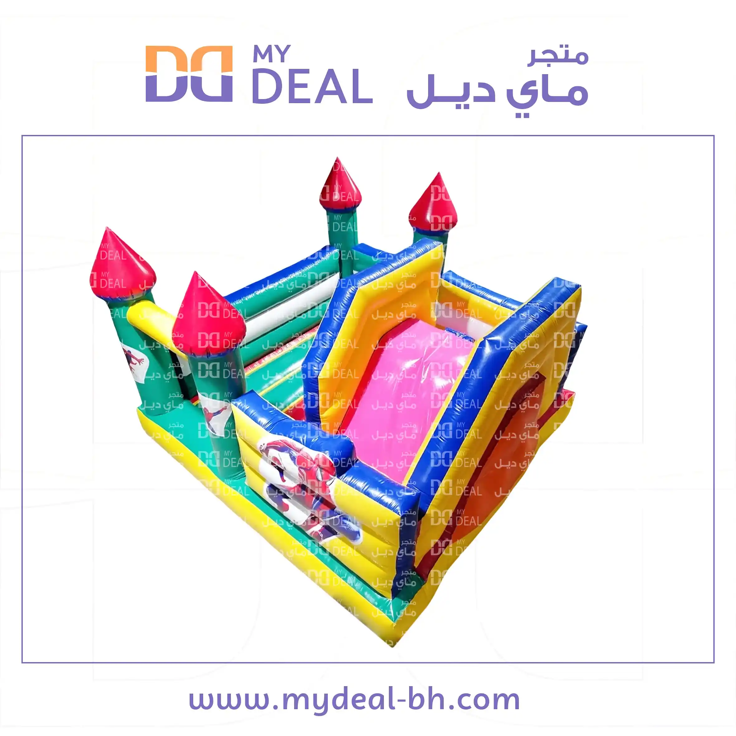 نطيطة وزحليقة سبايدر مان جانبية وجدار وسلم4*4 متر